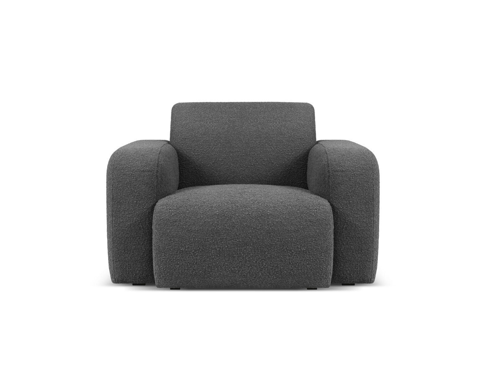 Fauteuil en tissu bouclé gris foncé