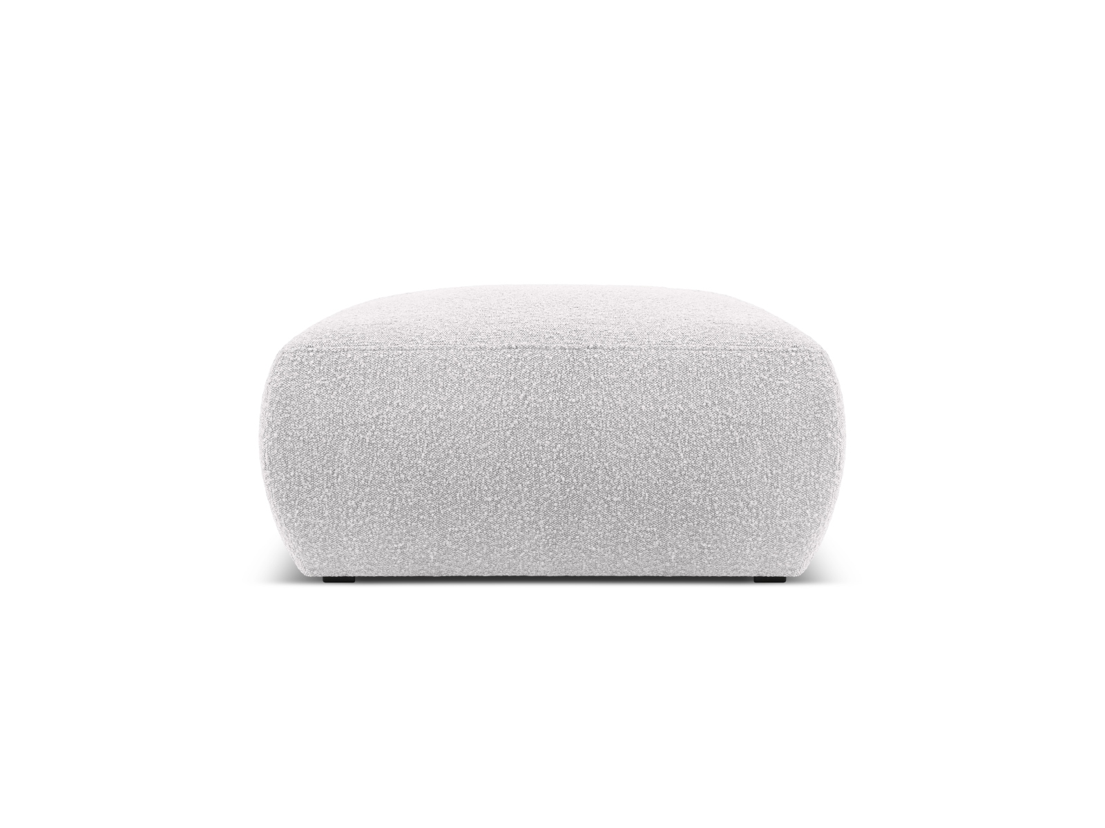 Pouf en tissu bouclé gris clair