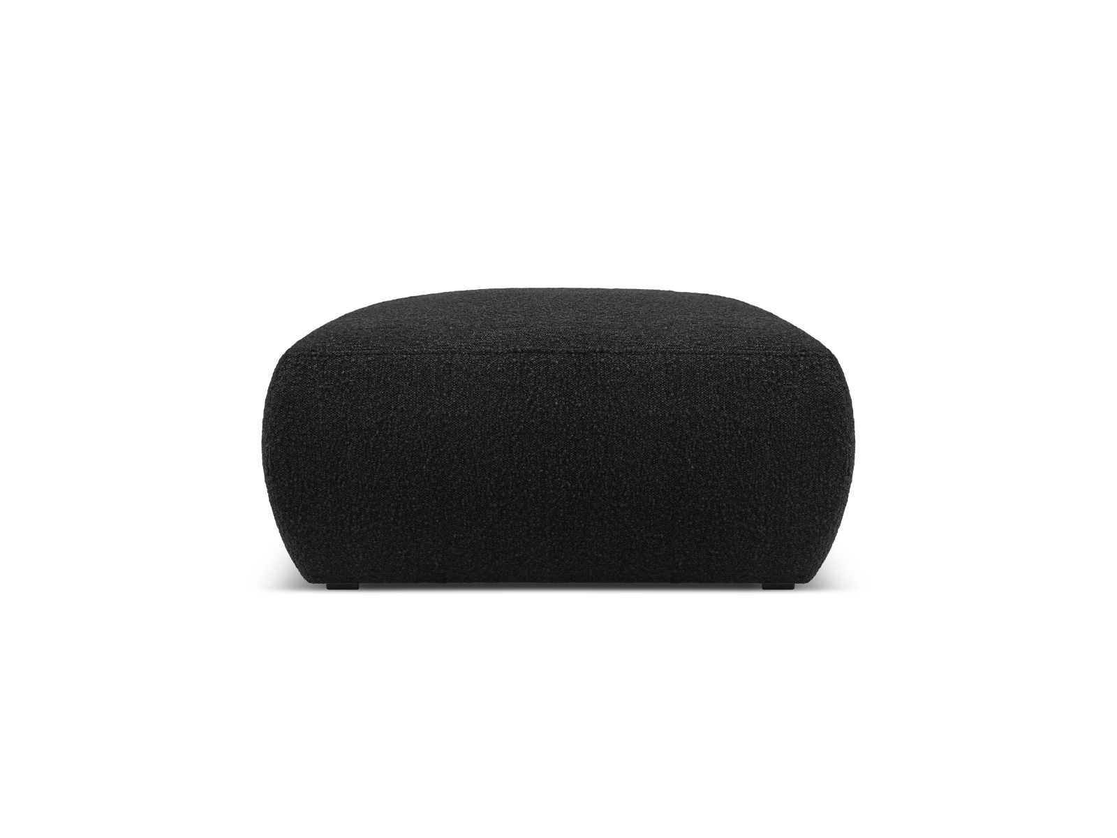 Pouf en tissu bouclé noir