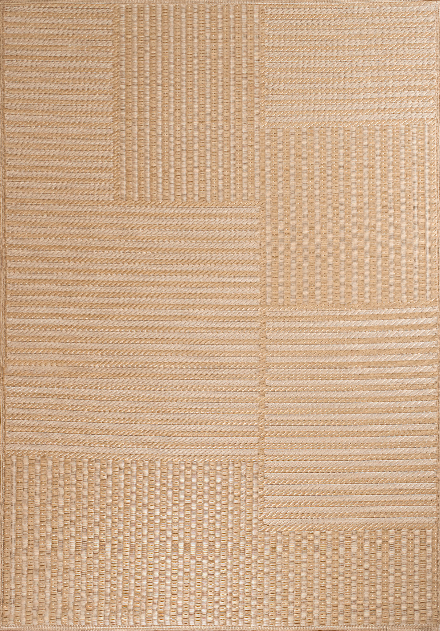 Tapis extérieur réversible motif géométrique - Beige - 120x160 cm