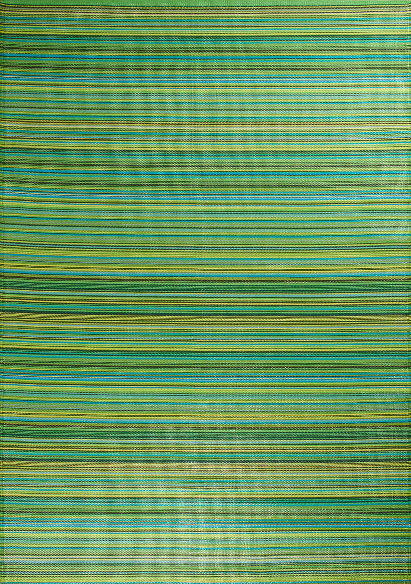 Tapis extérieur réversible motif rayure dégradée - Vert - 120x160 cm