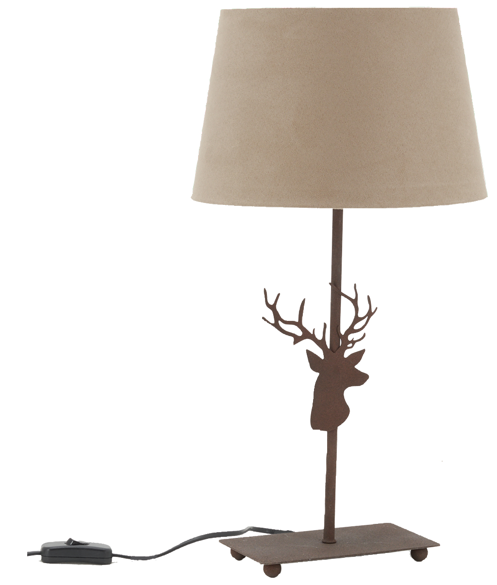 lampe en métal décor tête de cerf