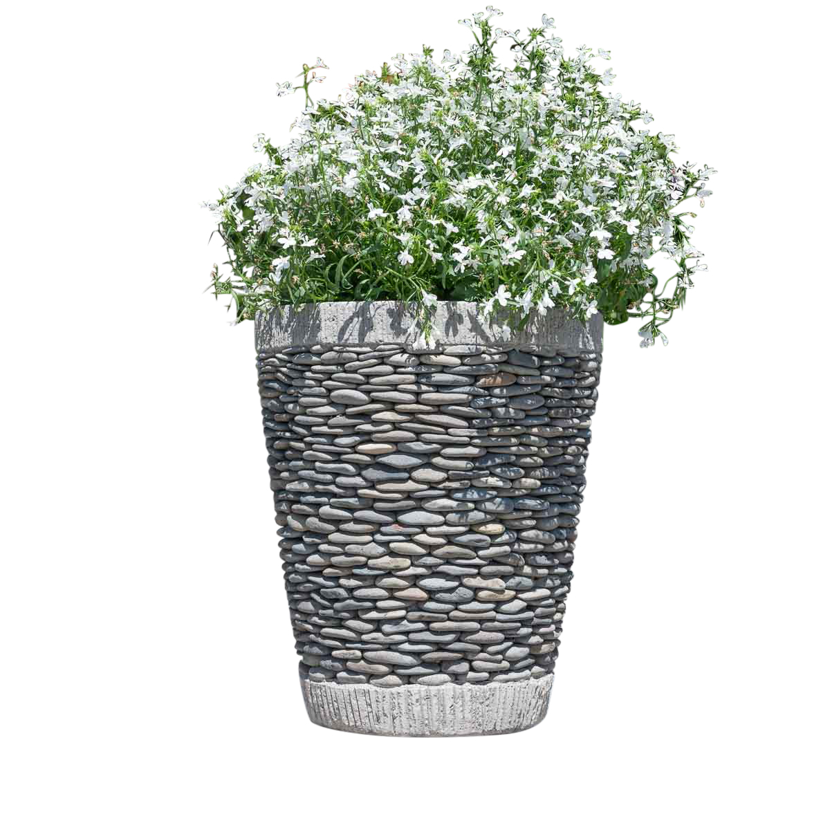 Pot bac jardinière conique galet 50cm