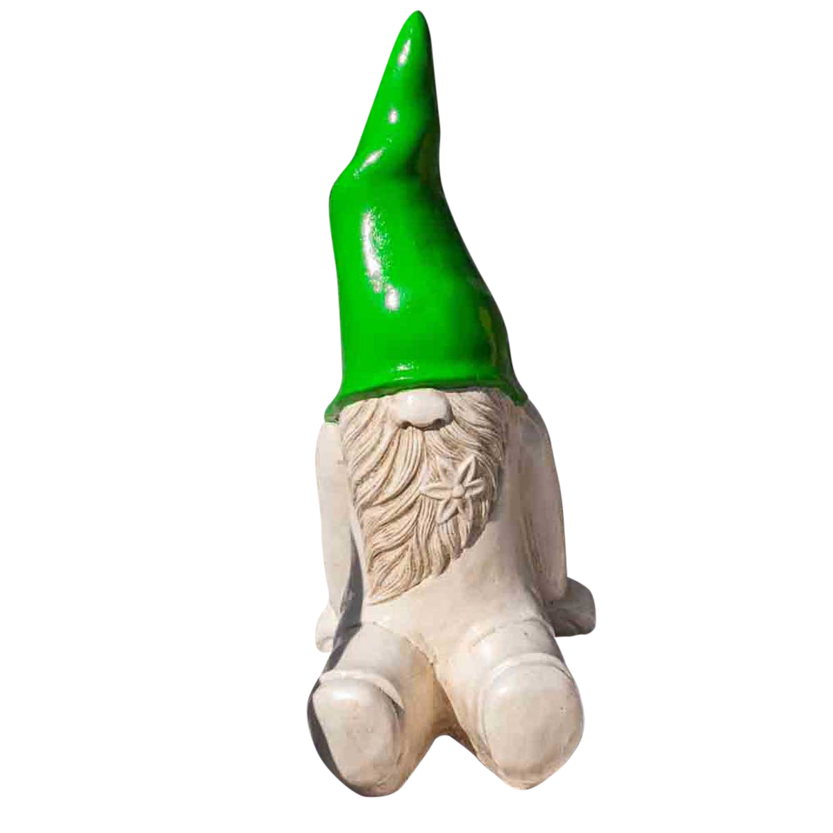 Gnome jardin déco assis 50cm vert