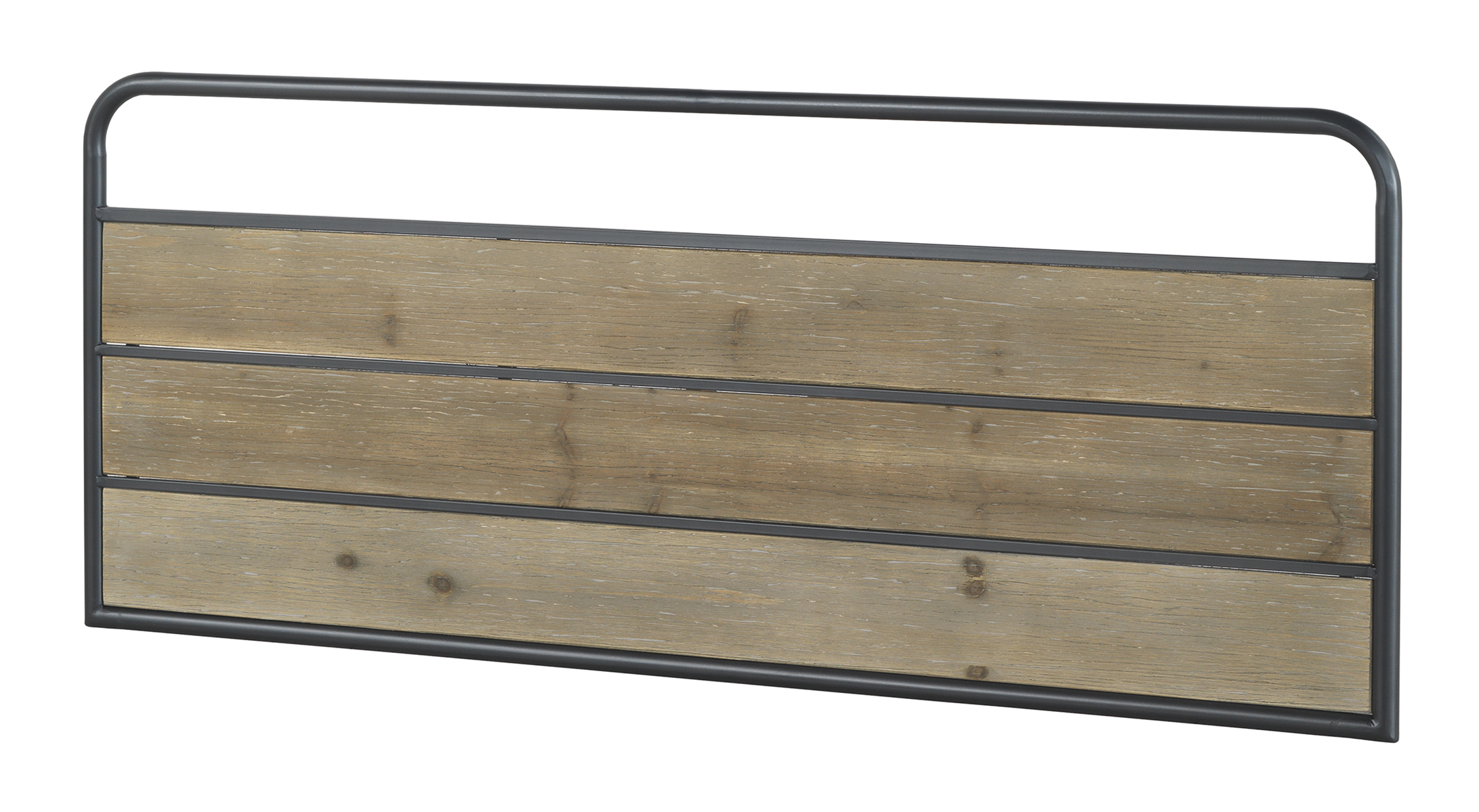 tête de lit en fer et bois de sapin 145x60 cm