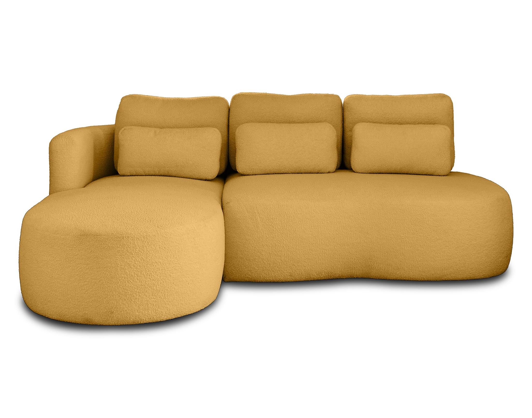 Canapé d'angle 4 places Jaune Tissu Design Confort