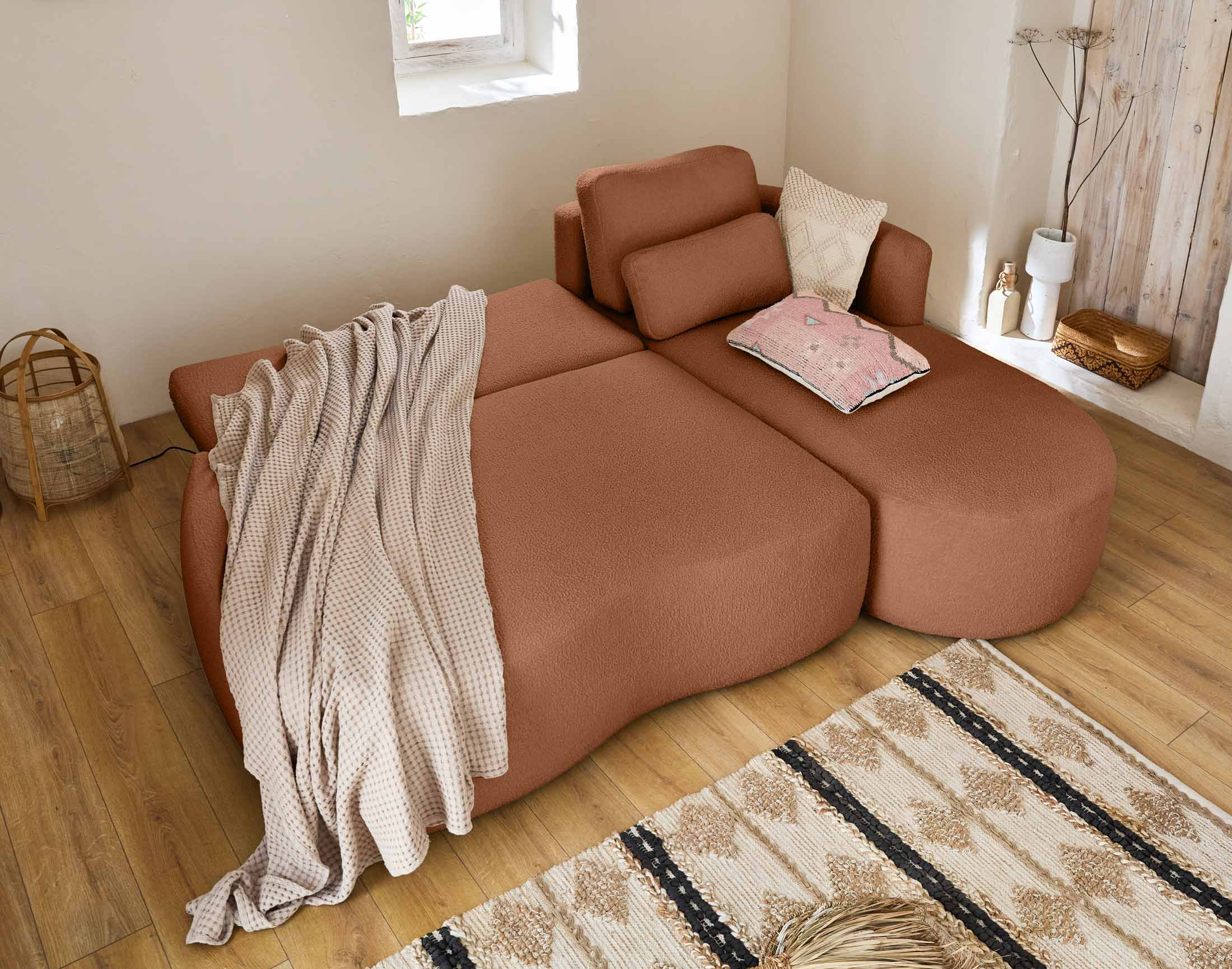 mahina - Canapé bouclette Orange - Vue supplémentaire 2