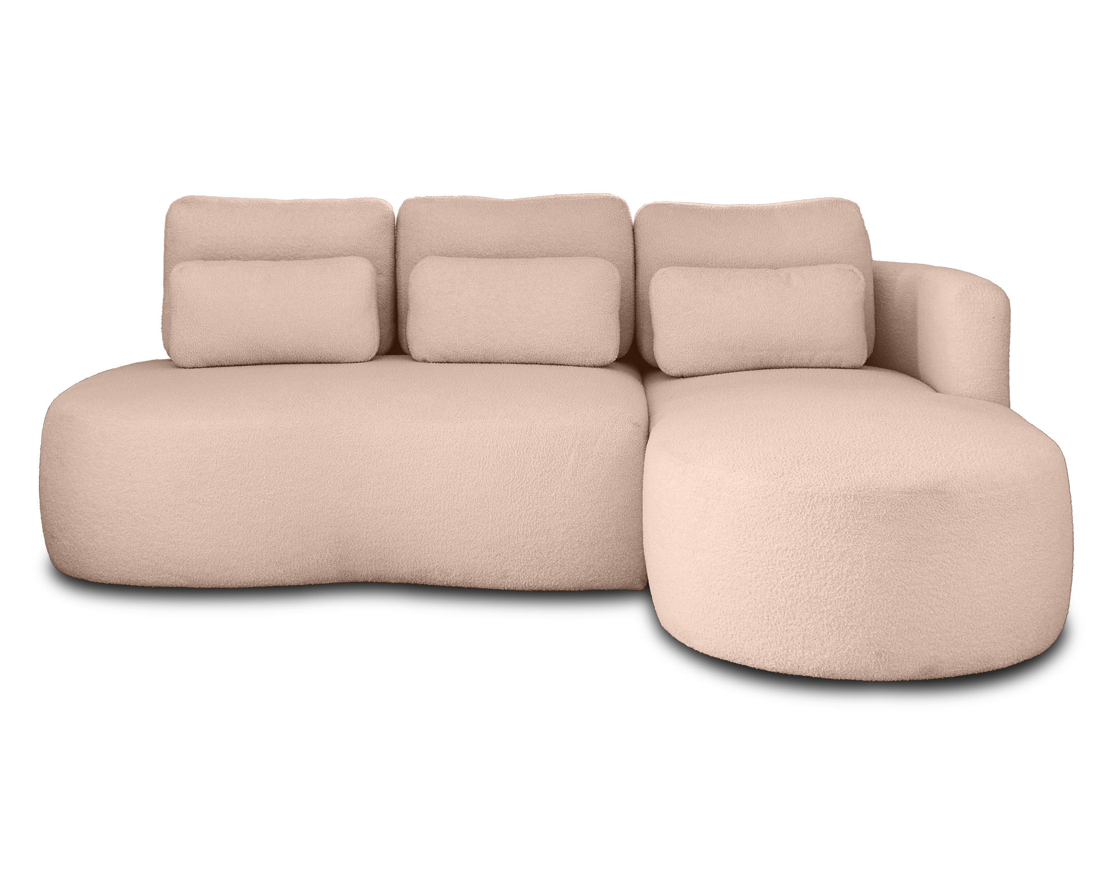 Canapé d'angle 4 places Rose Tissu Design Confort Promotion