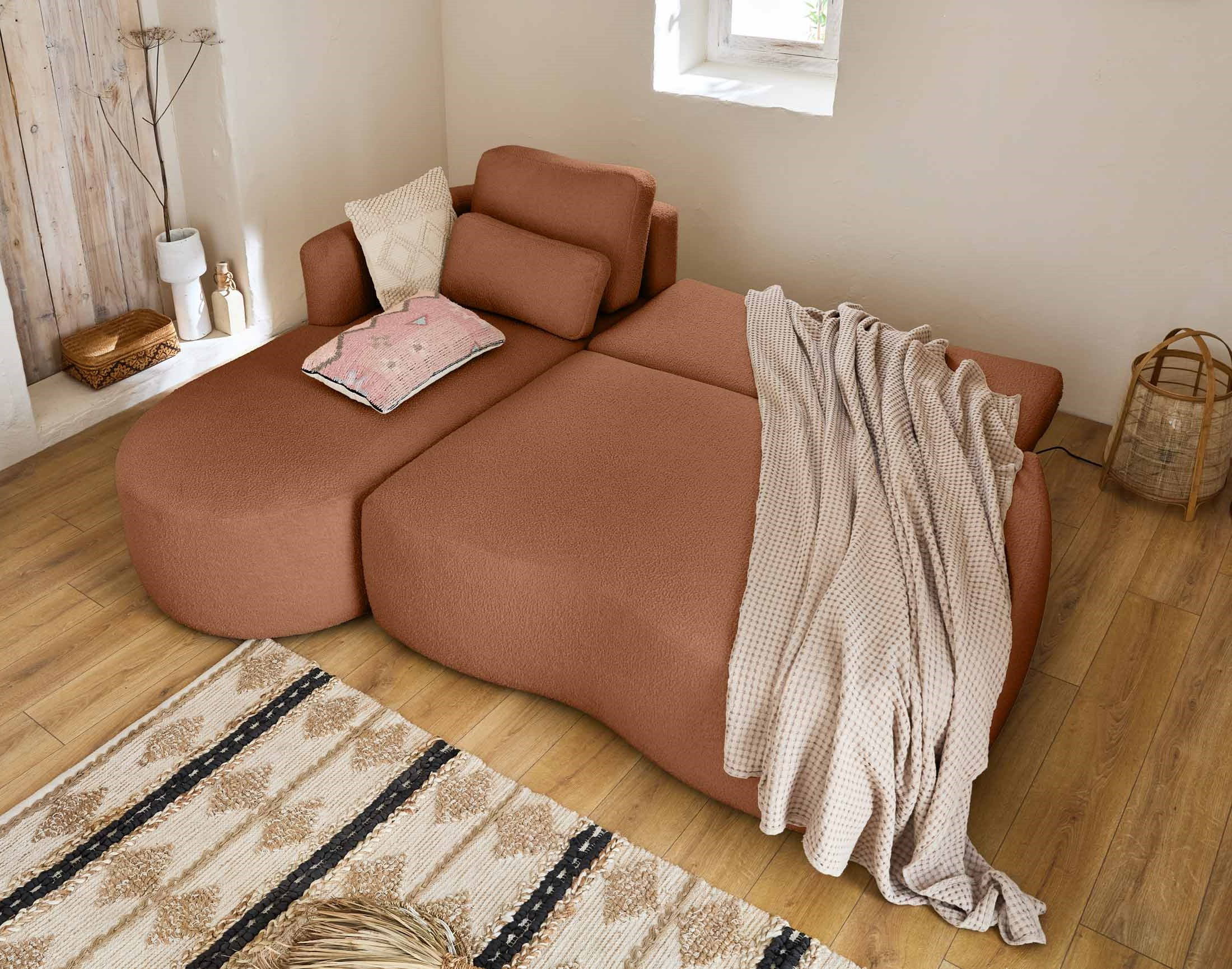 mahina - Canapé bouclette Orange - Vue supplémentaire 2