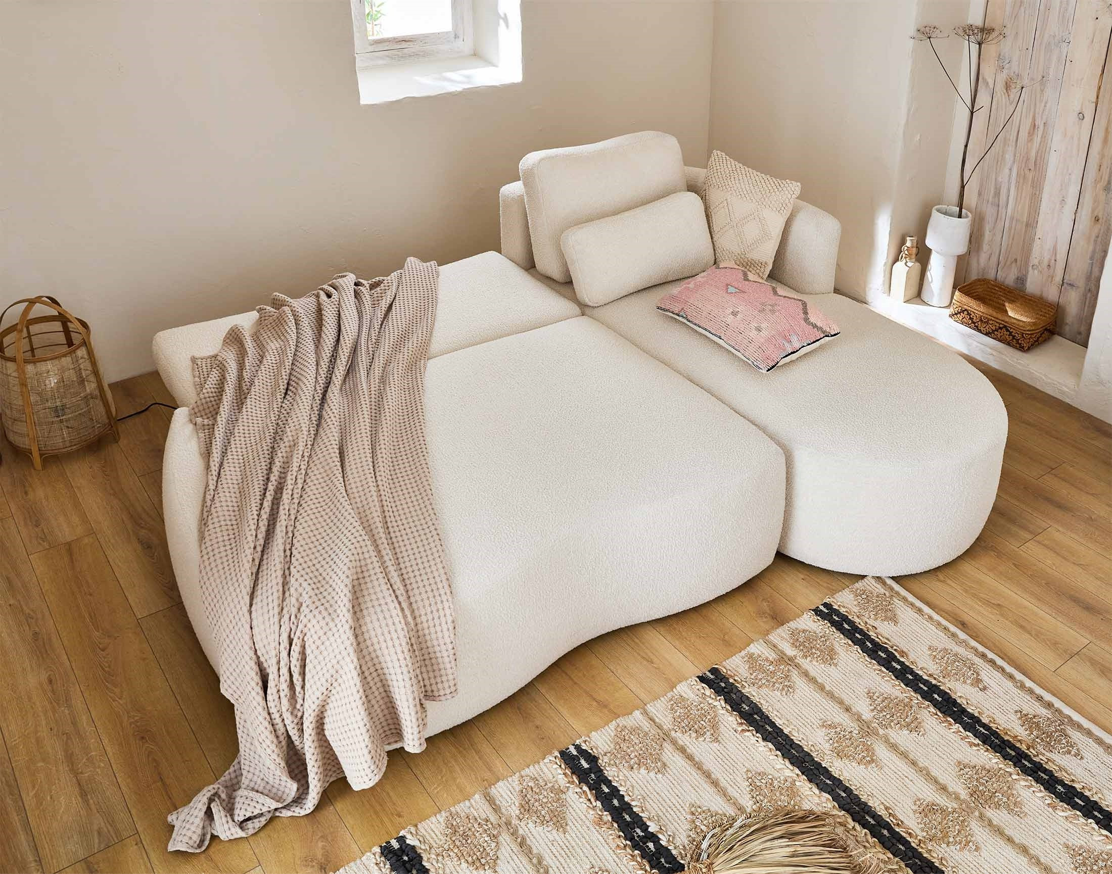 mahina - Canapé bouclette Beige - Vue supplémentaire 2