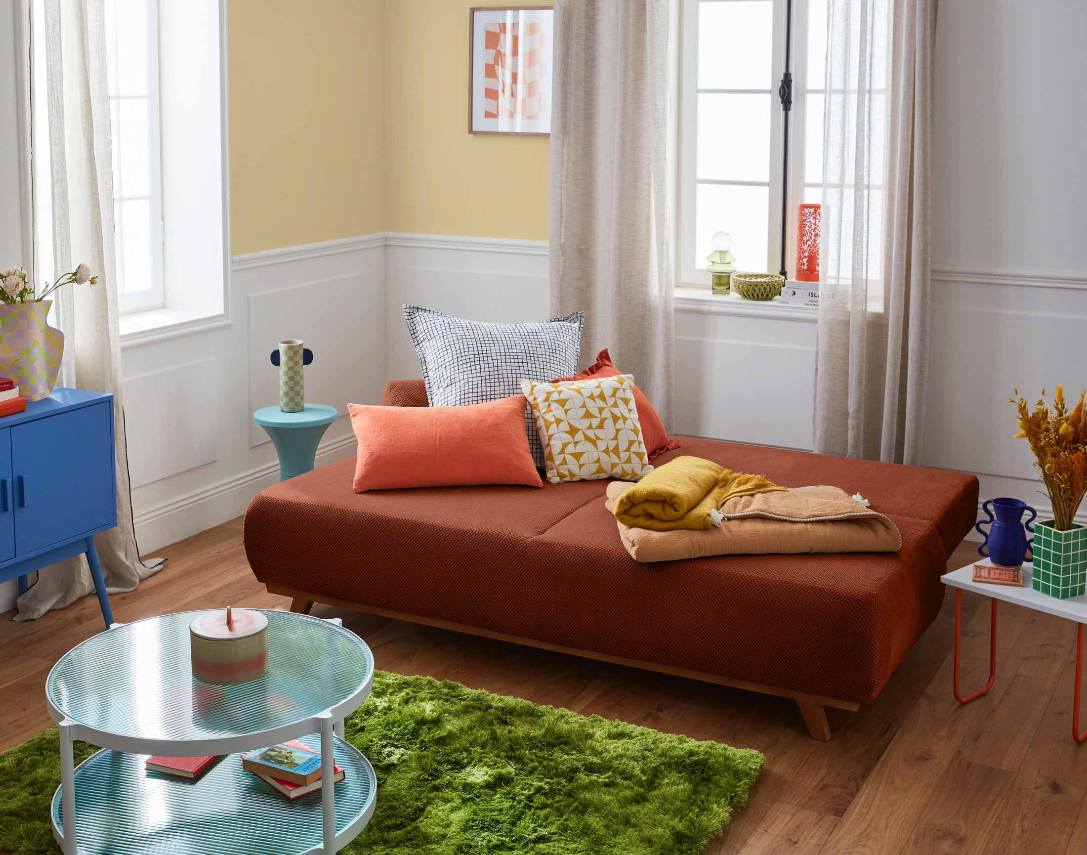 cristal - Canapé convertible Rouge - Vue supplémentaire 2