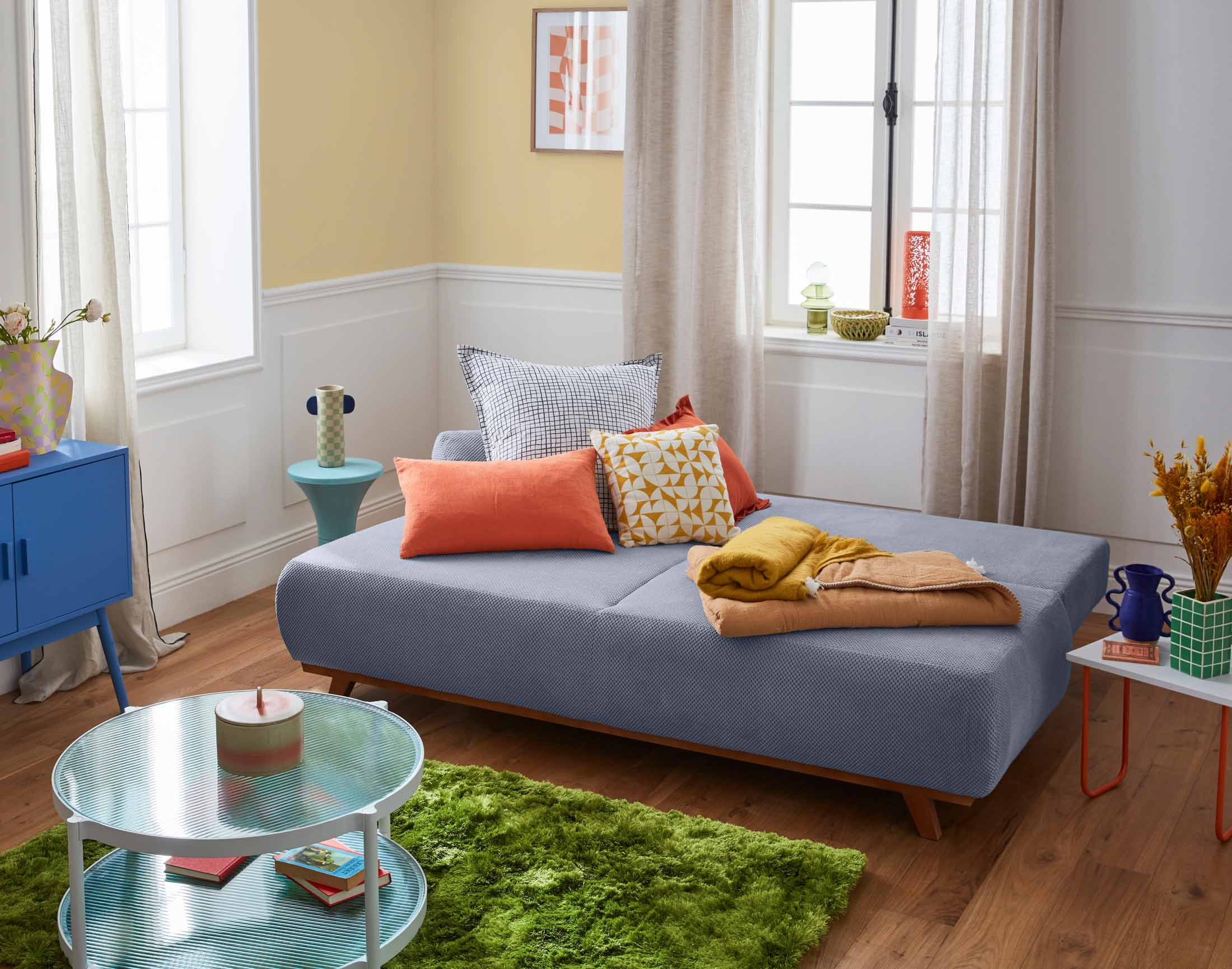cristal - Canapé convertible Bleu - Vue supplémentaire 2