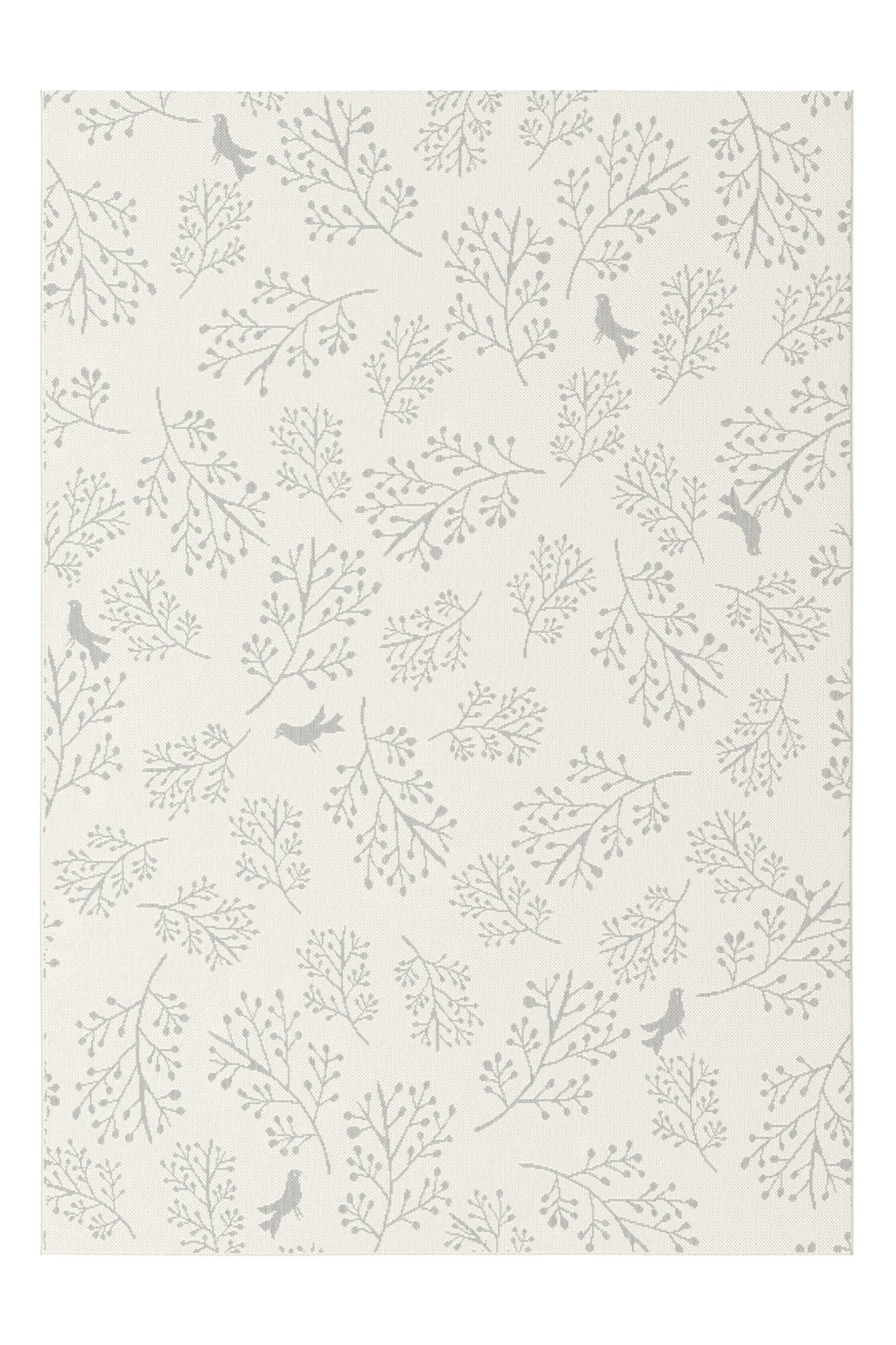 Tapis floral intérieur extérieur beige