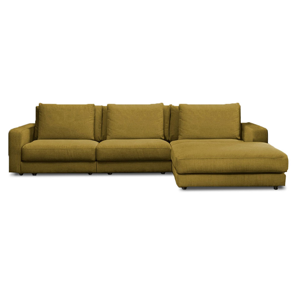 Canapé d'angle 5 places Jaune Tissu Design Confort Promotion