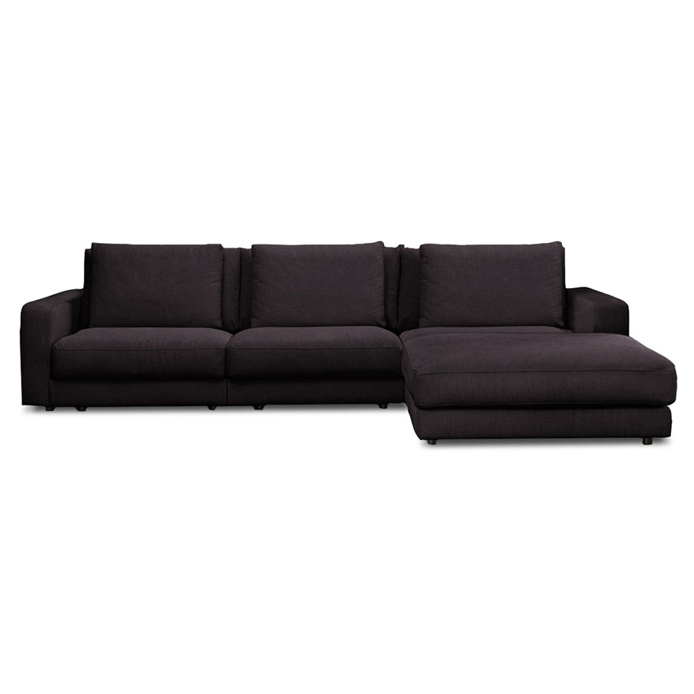 Canapé d'angle 5 places Gris Tissu Design Confort Promotion