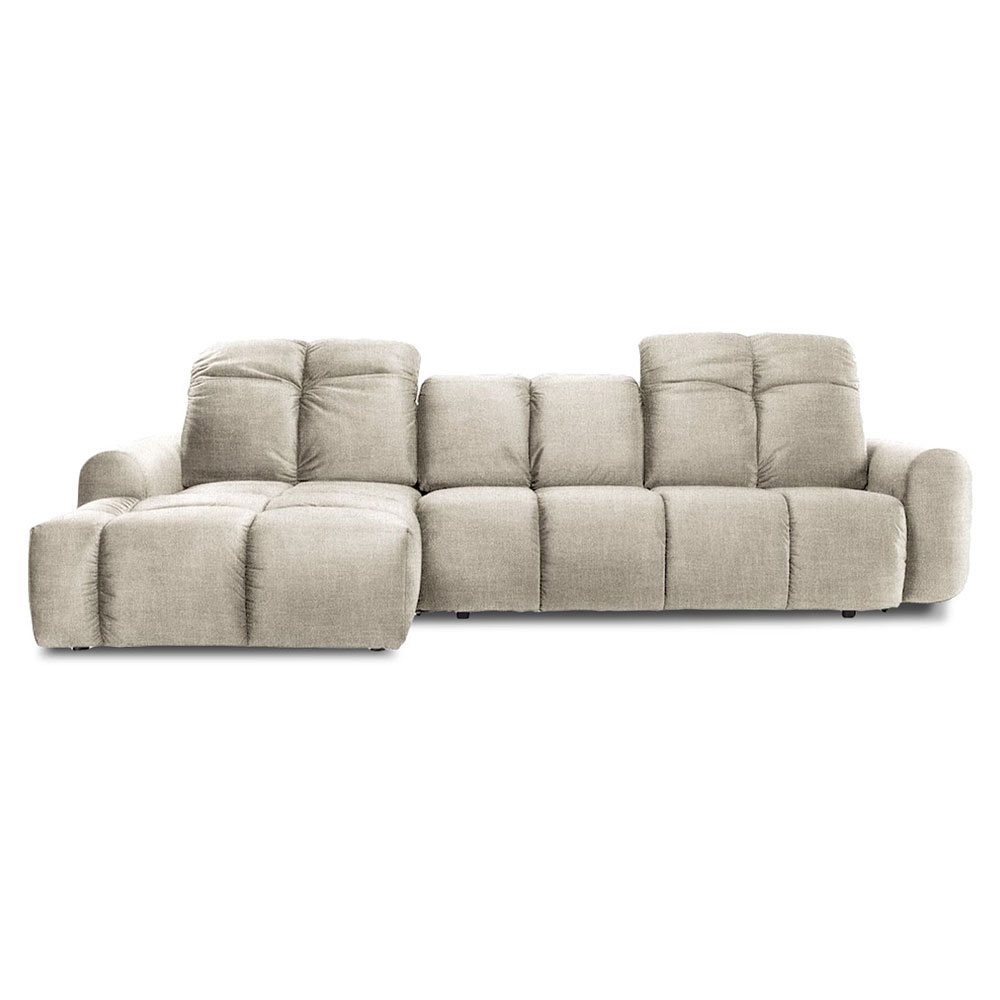 Canapé d'angle 4 places Beige Tissu Luxe Moderne Confort