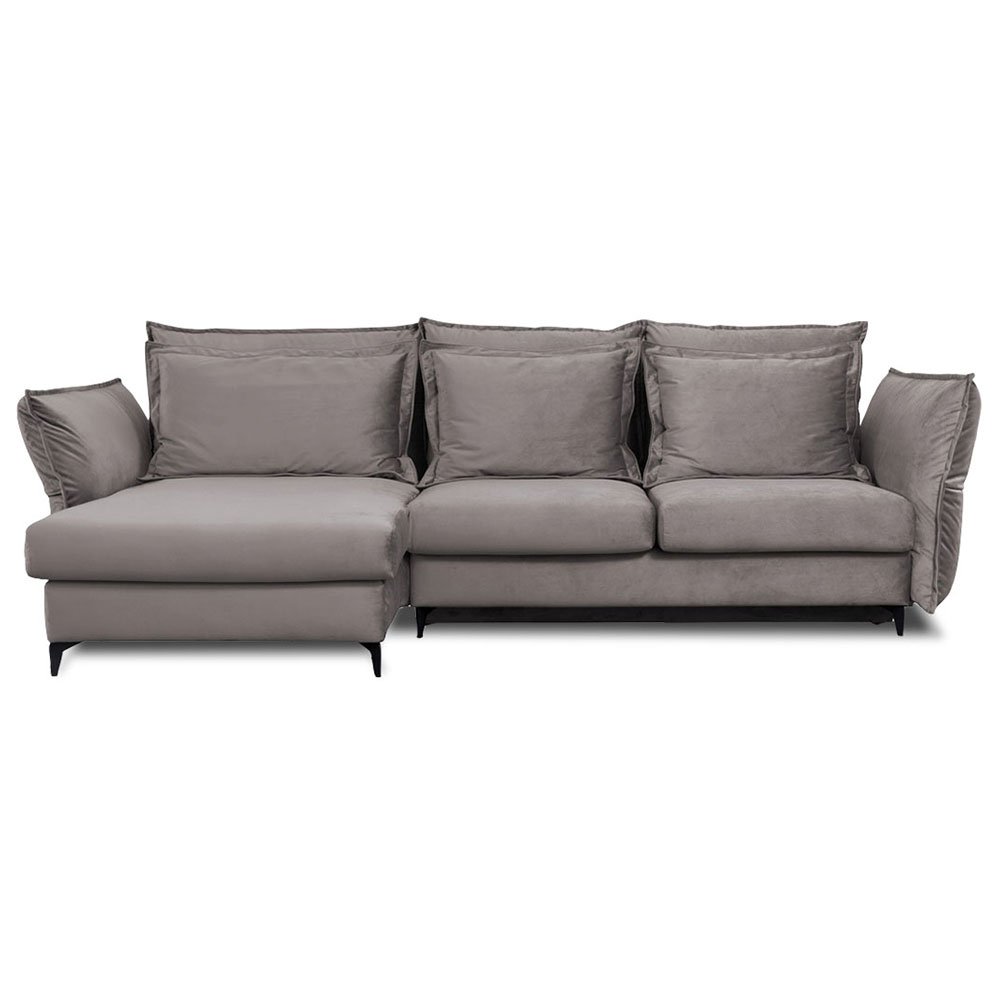 Canapé d'angle 3 places Gris Tissu Design Confort Promotion