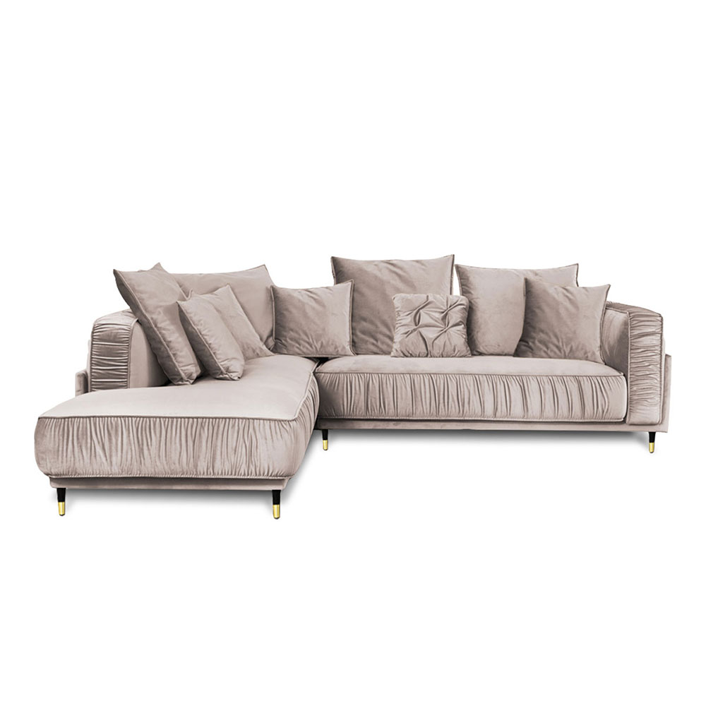 Canapé d'angle 3 places Beige Tissu Design Confort Promotion