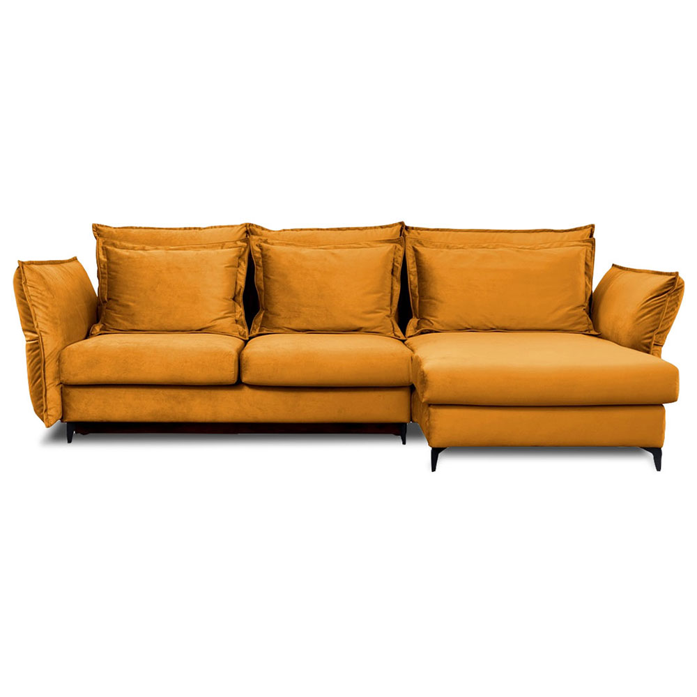 Canapé d'angle 3 places Jaune Tissu Design Confort Promotion