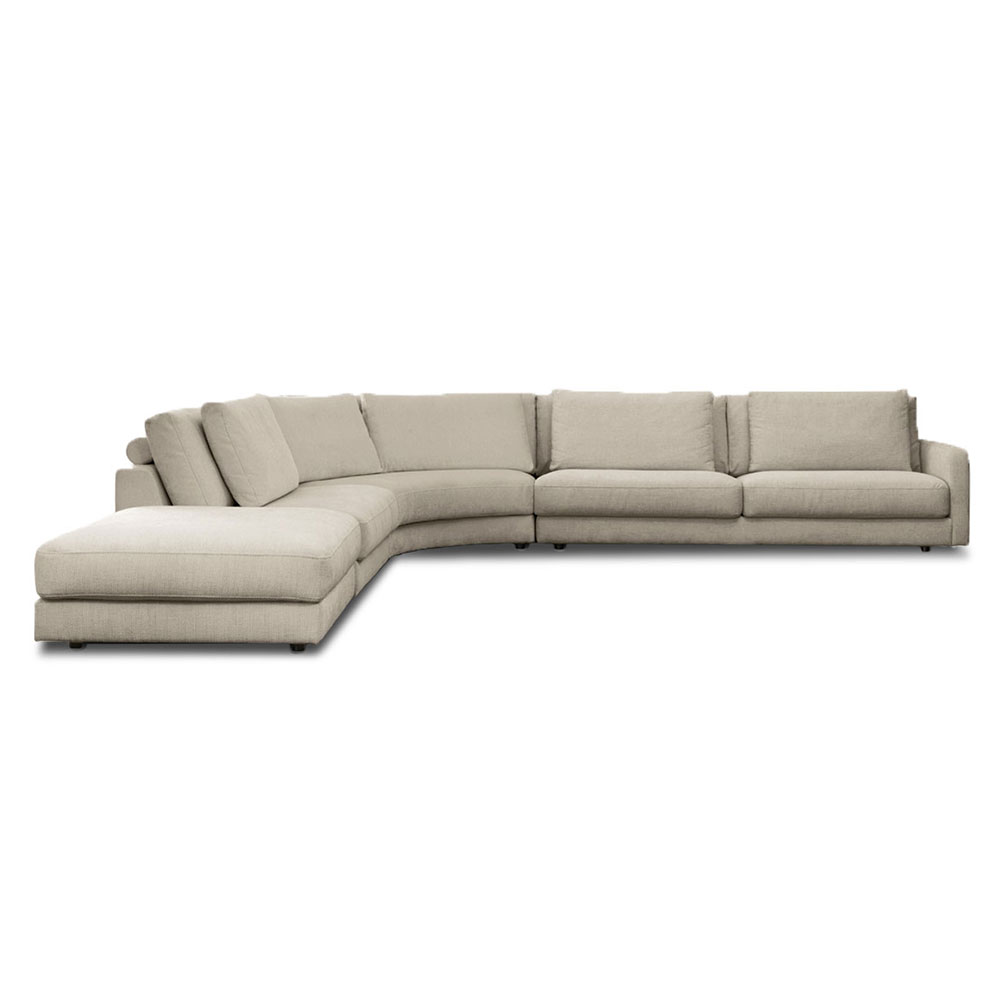 Canapé d'angle 6 places Beige Tissu Luxe Design Confort