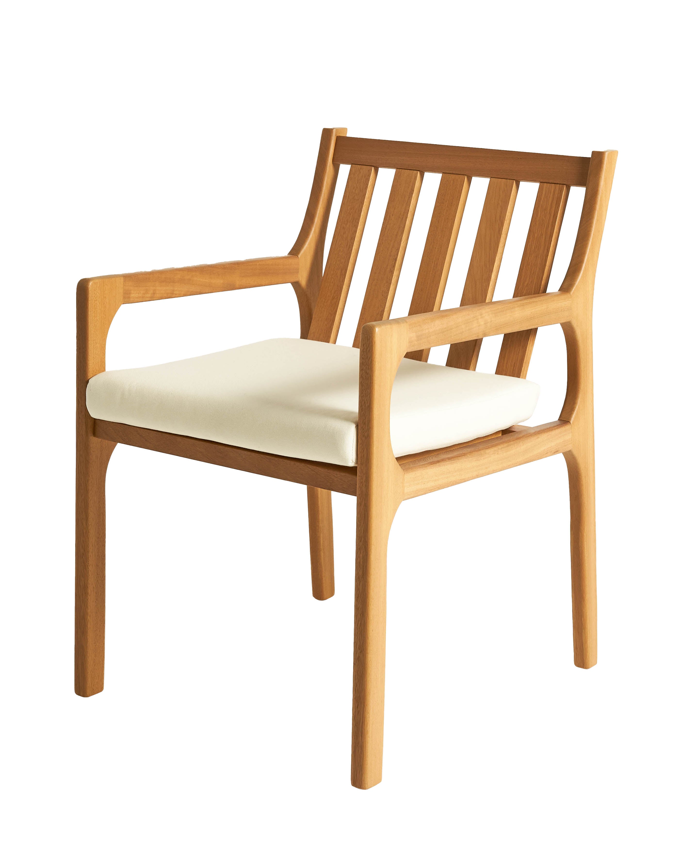 Fauteuil d'extérieur en bois d'iroko avec coussin déhoussable