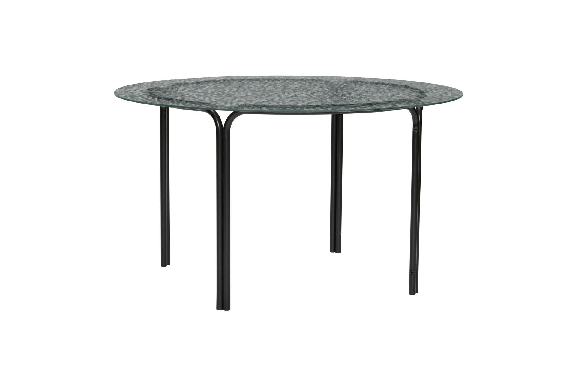 table basse en verre et fer noir