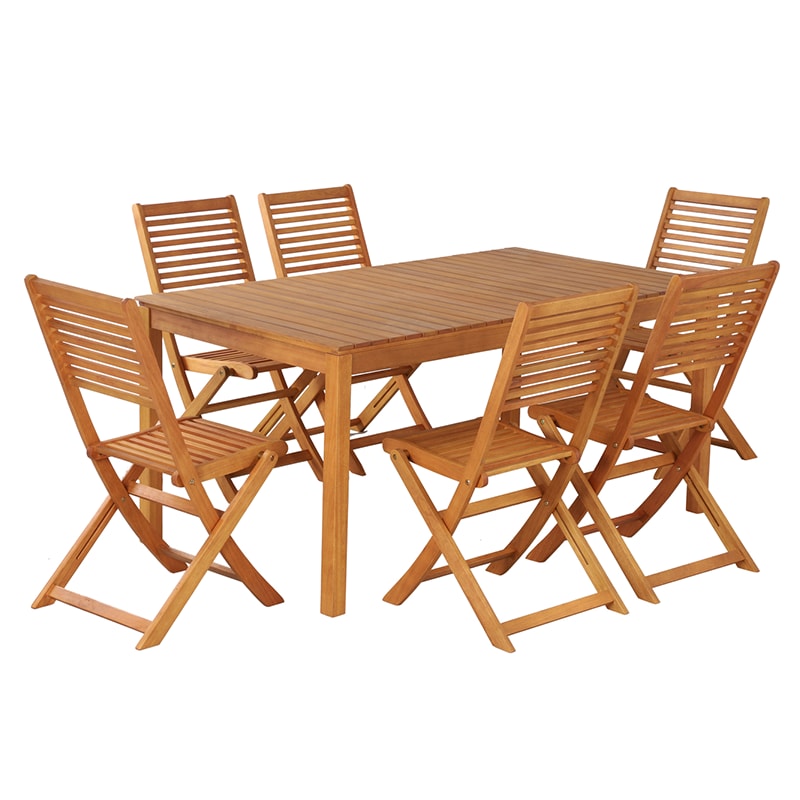 Ensemble repas 6 places en bois 160 cm avec housse