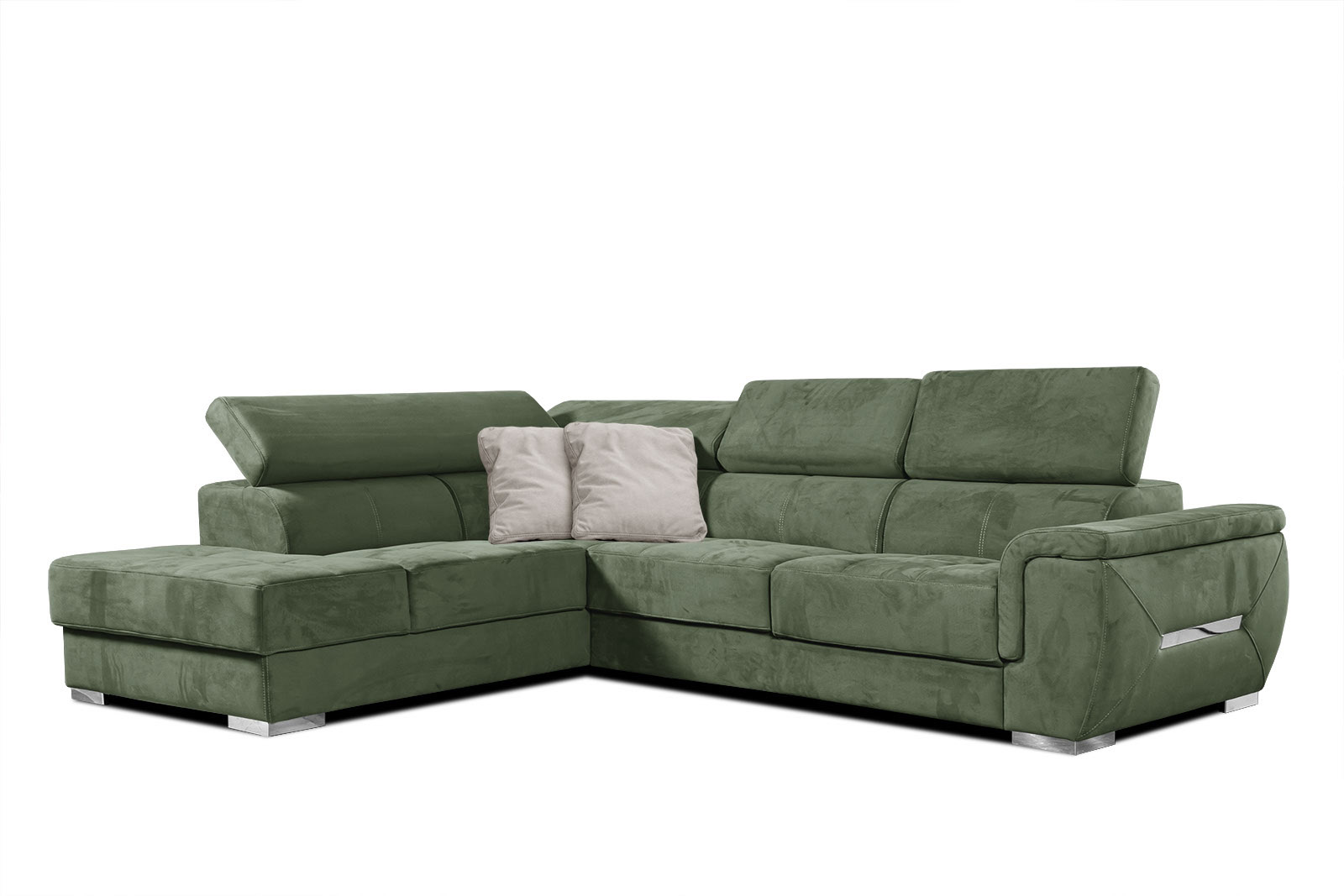Canapé d'angle 5 places Tissu Luxe Moderne Confort Vert