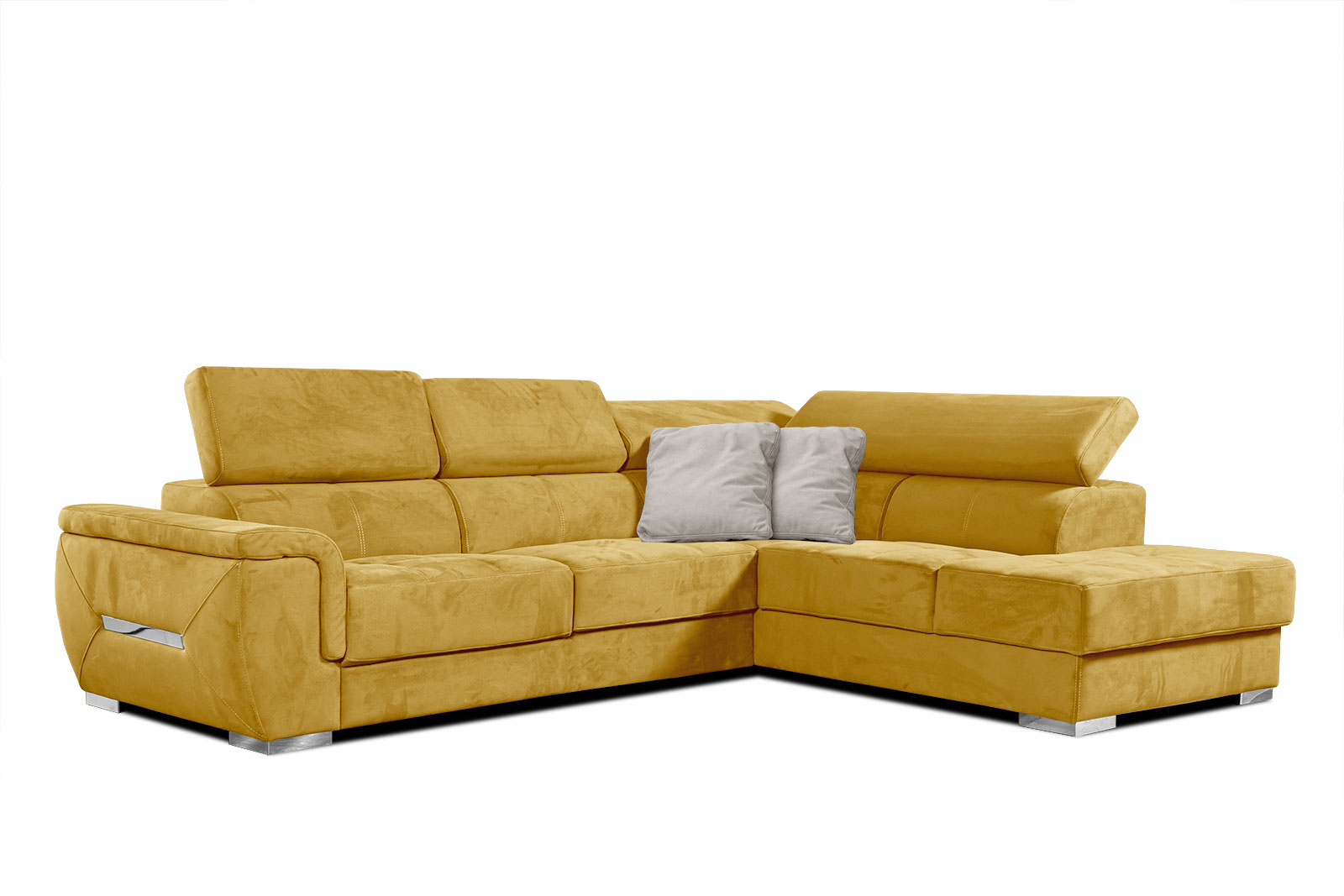Canapé d'angle 5 places Jaune Tissu Luxe Moderne Confort