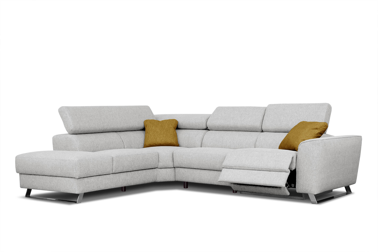 Canapé d'angle 5 places Noir Tissu Design Confort