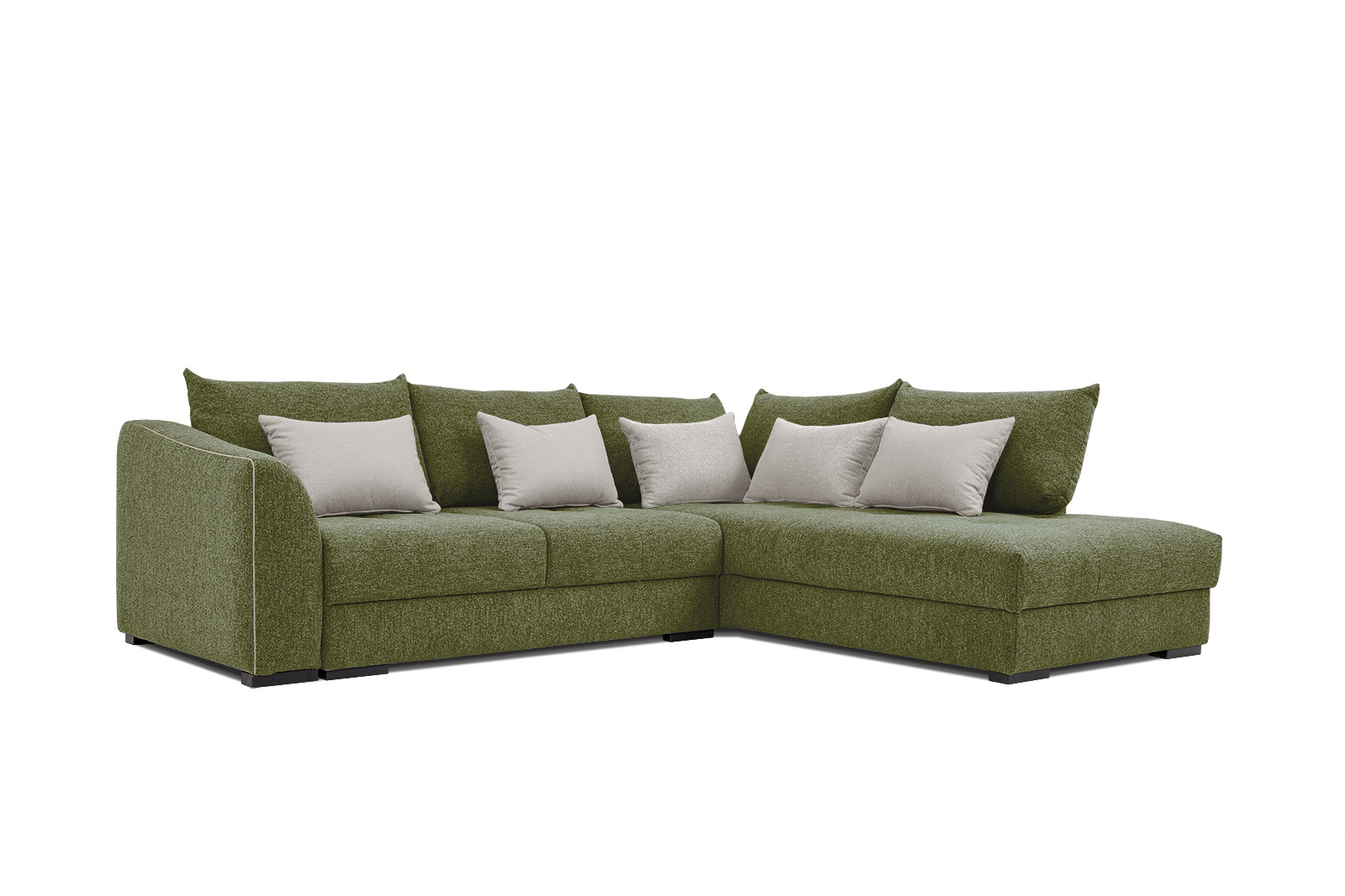 Canapé d'angle 5 places Tissu Moderne Confort