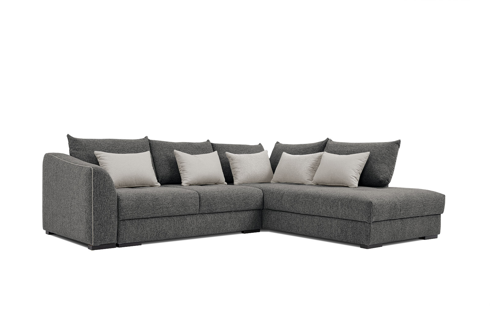 Canapé d'angle 5 places Gris Tissu Moderne Confort Promotion