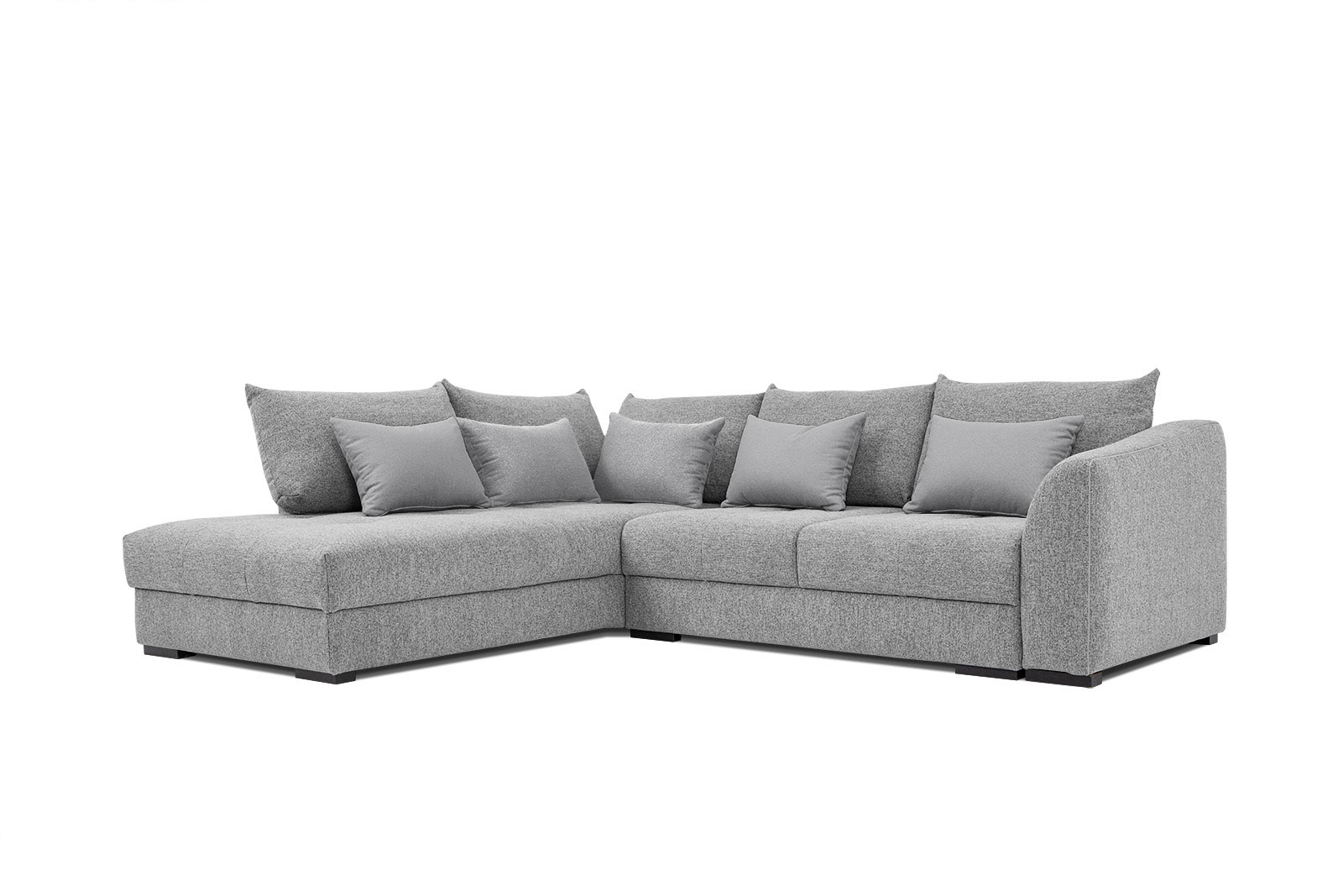Canapé d'angle 5 places Gris Tissu Moderne Confort