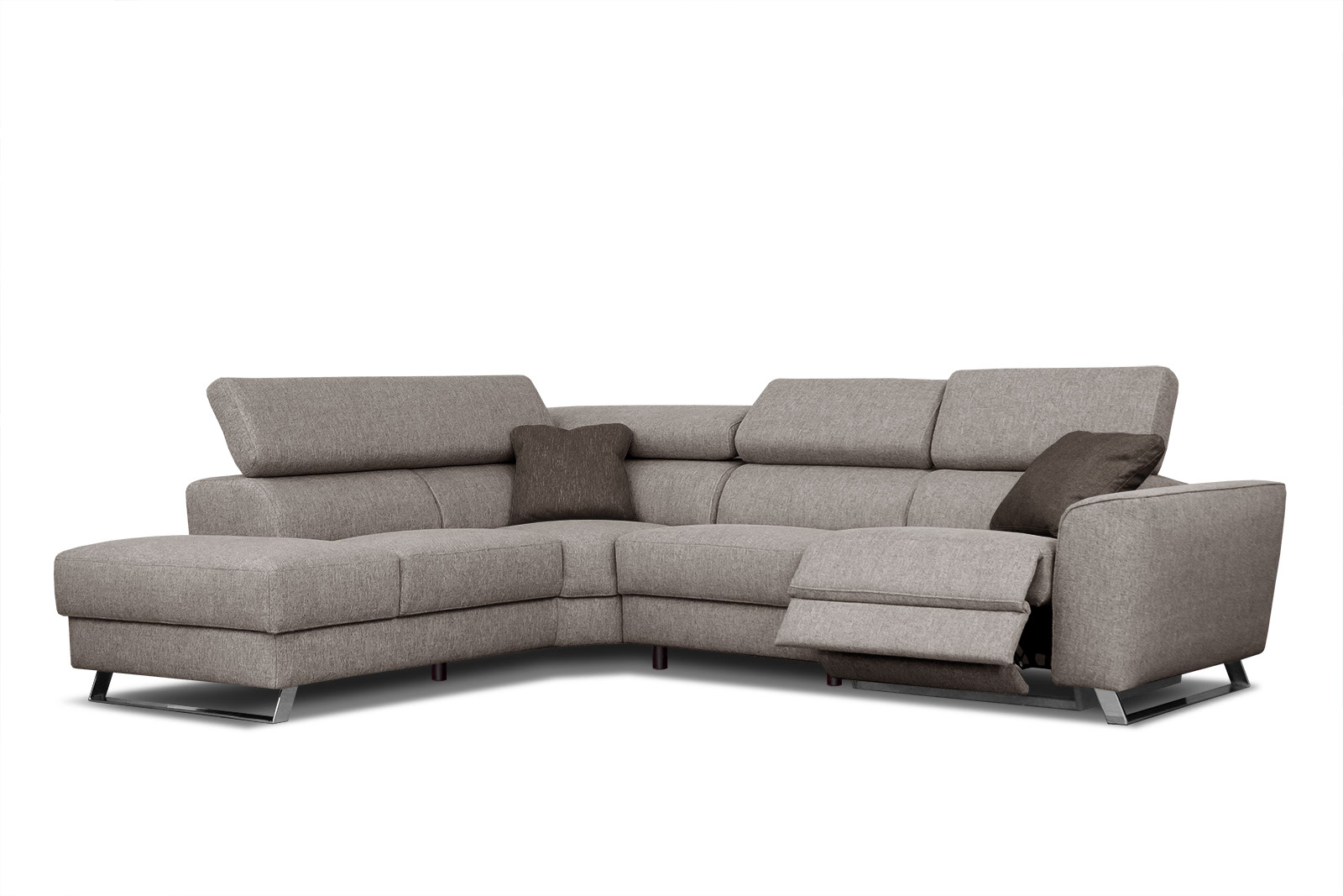 Canapé d'angle 5 places Noir Tissu Design Confort