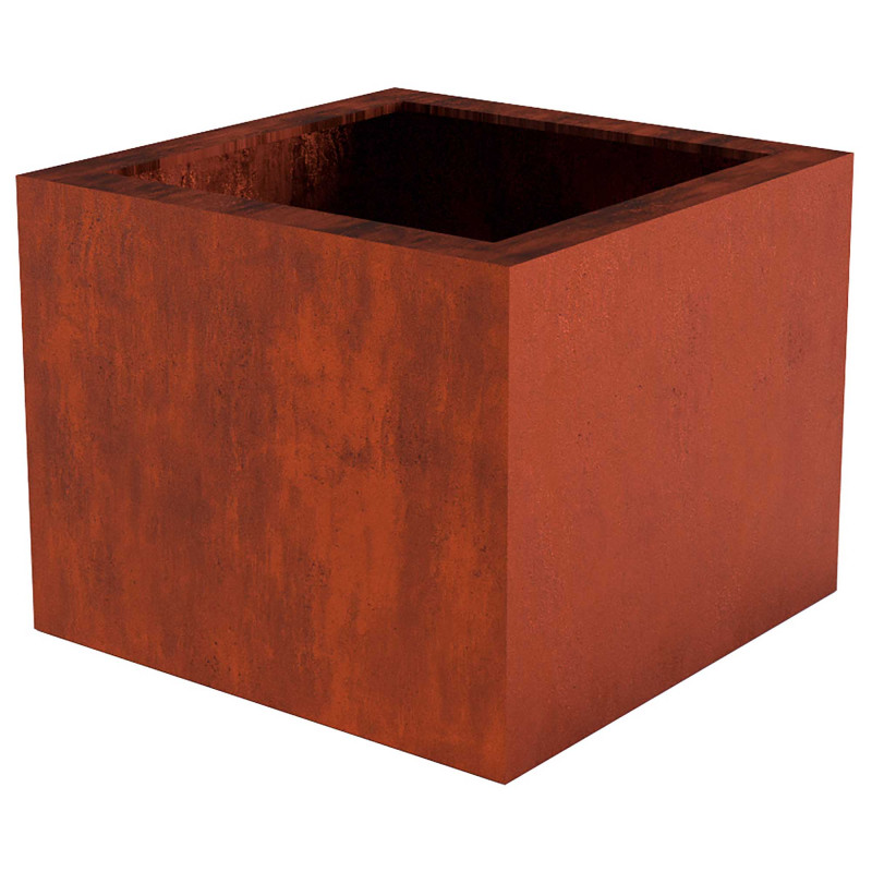 Bac à fleurs en acier corten cuivre 93L 49 x 49 x 39 cm