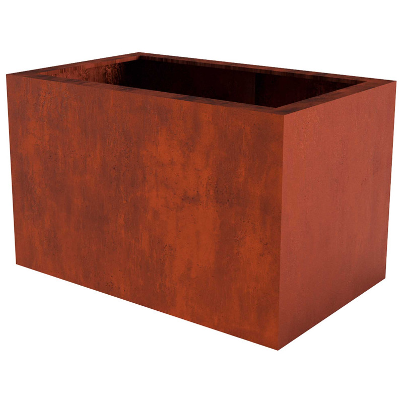 Bac à fleurs en acier corten cuivre 189L 79 x 49 x 49 cm