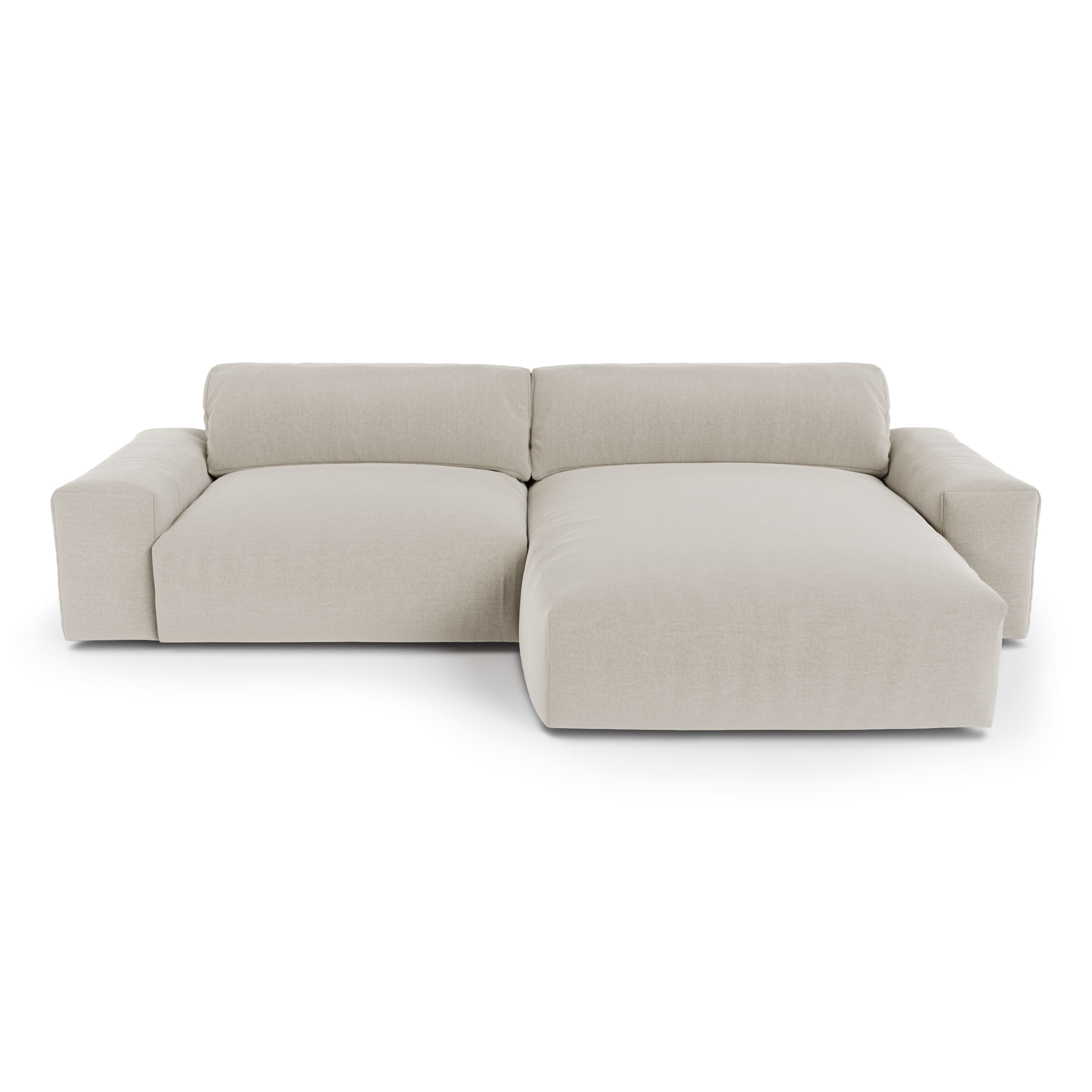 Canapé d'angle 4 places Beige Tissu Confort Promotion