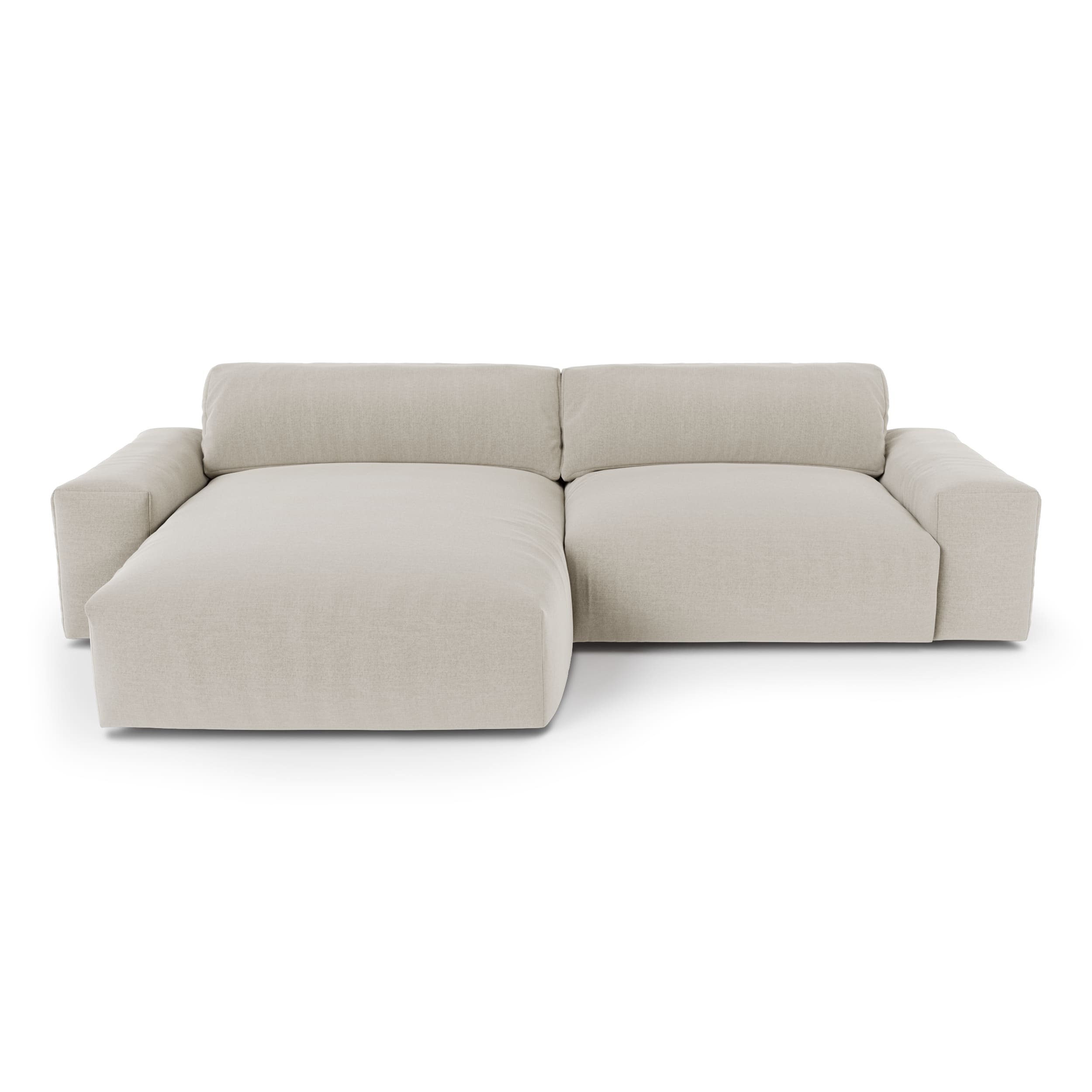 Canapé d'angle 4 places Beige Tissu Confort Promotion