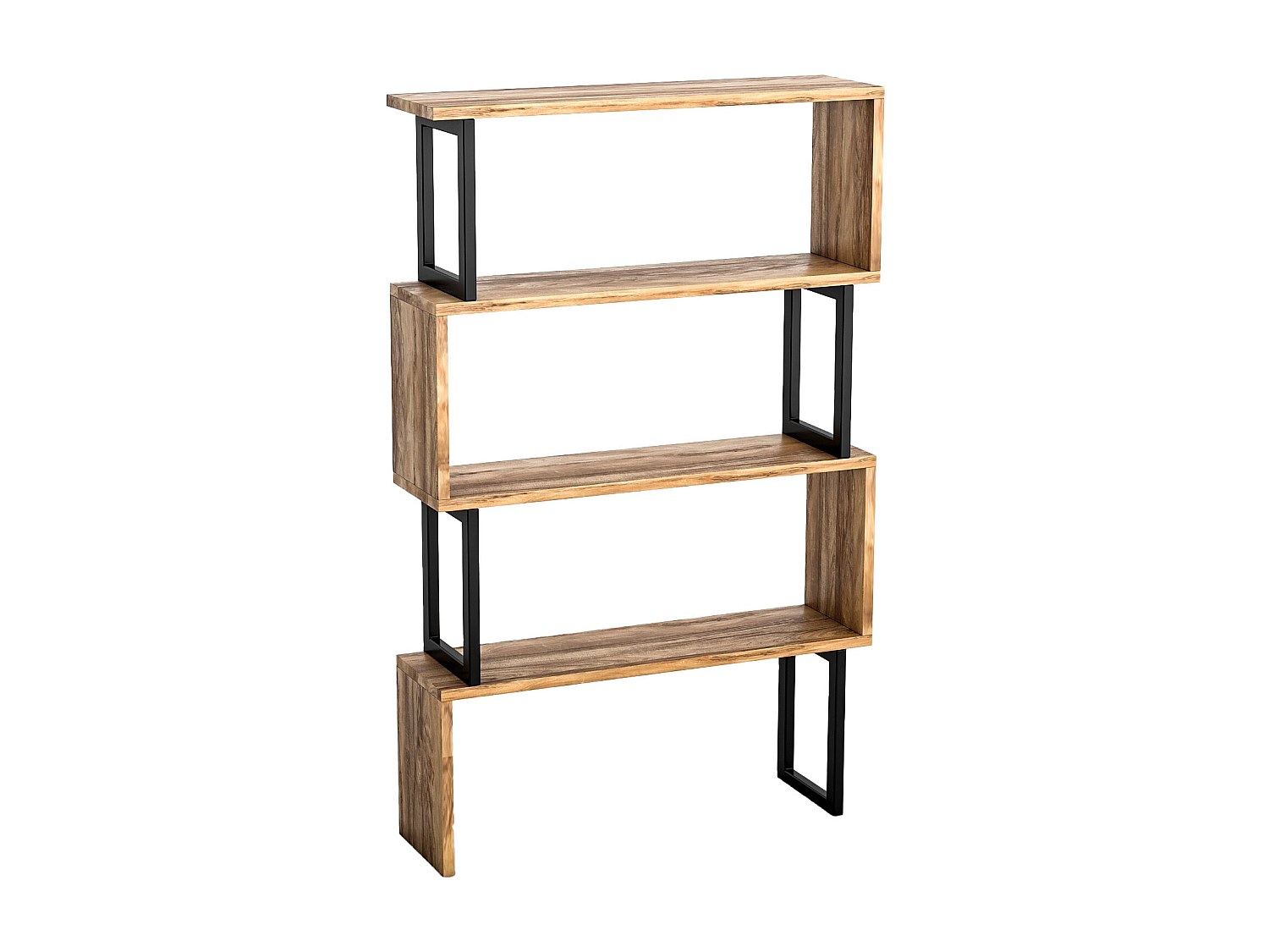Etagère 4 tablettes décor noyer – L80 cm