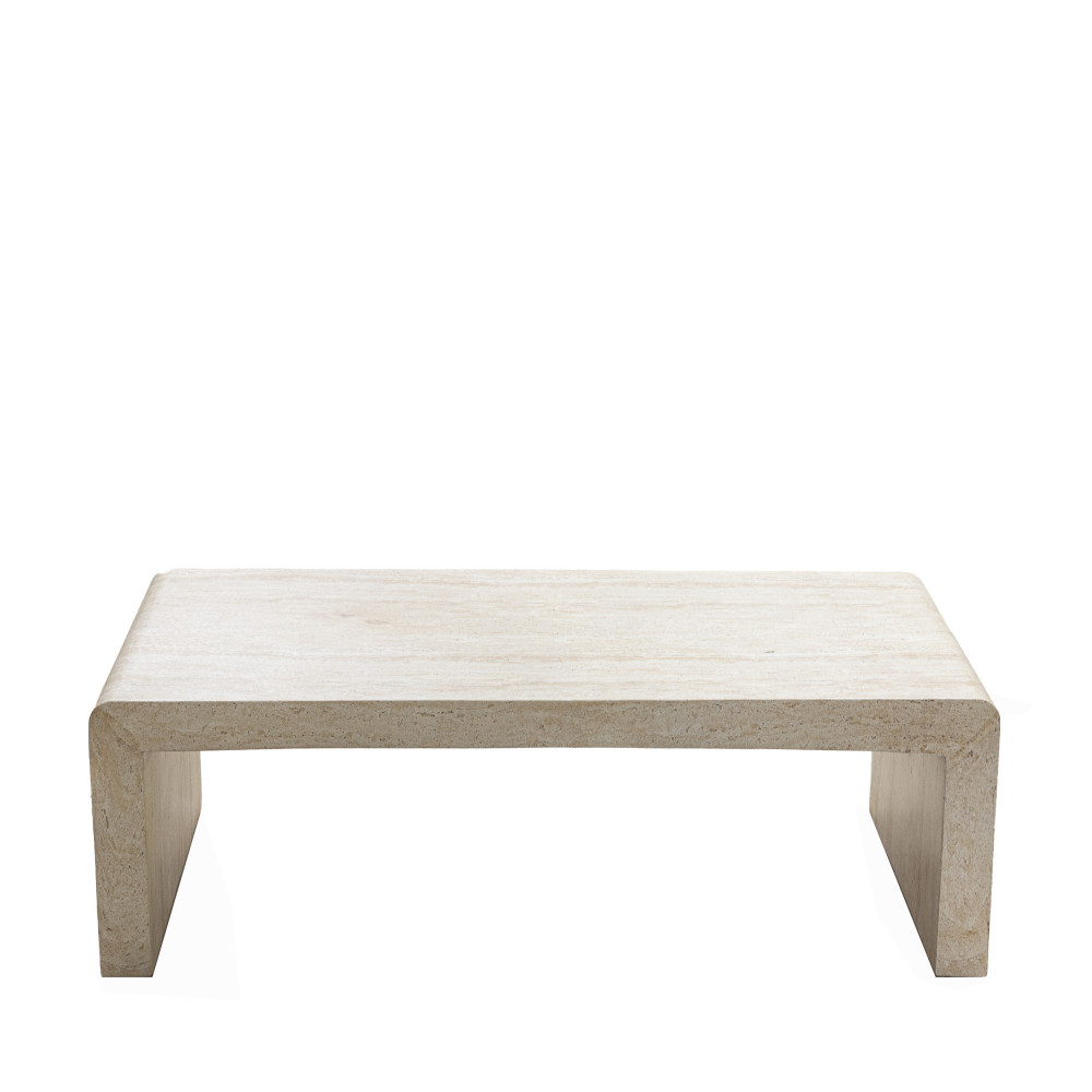 Table basse effet travertin 120x55cm – Beige