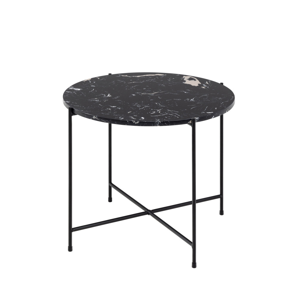 table d'appoint ronde en marbre d52cm noir