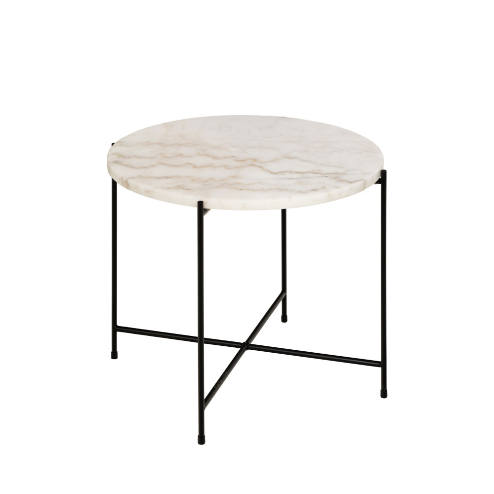 table d'appoint ronde en marbre d52cm marbre blanc