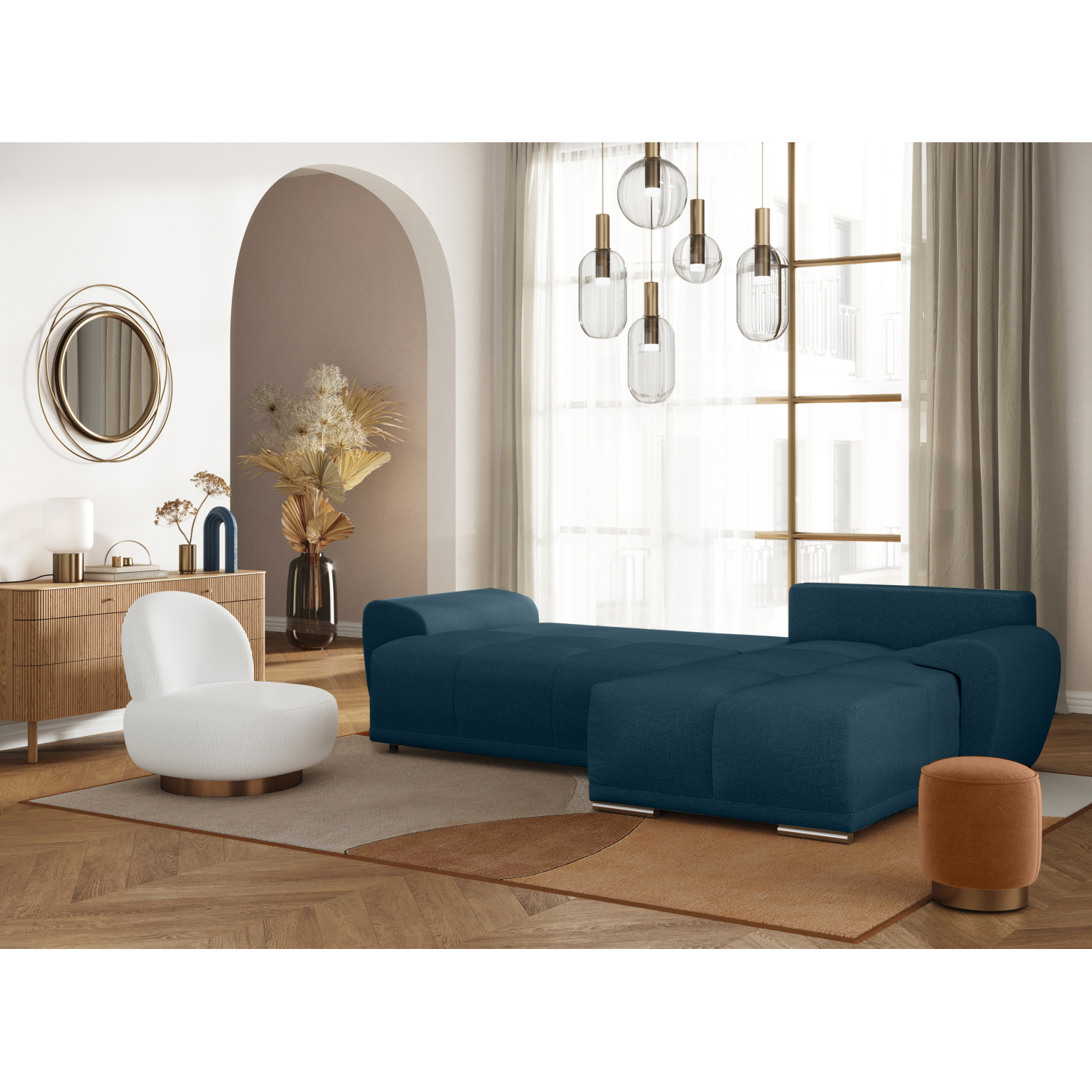 cassandra - Canapé convertible Bleu - Vue supplémentaire 2
