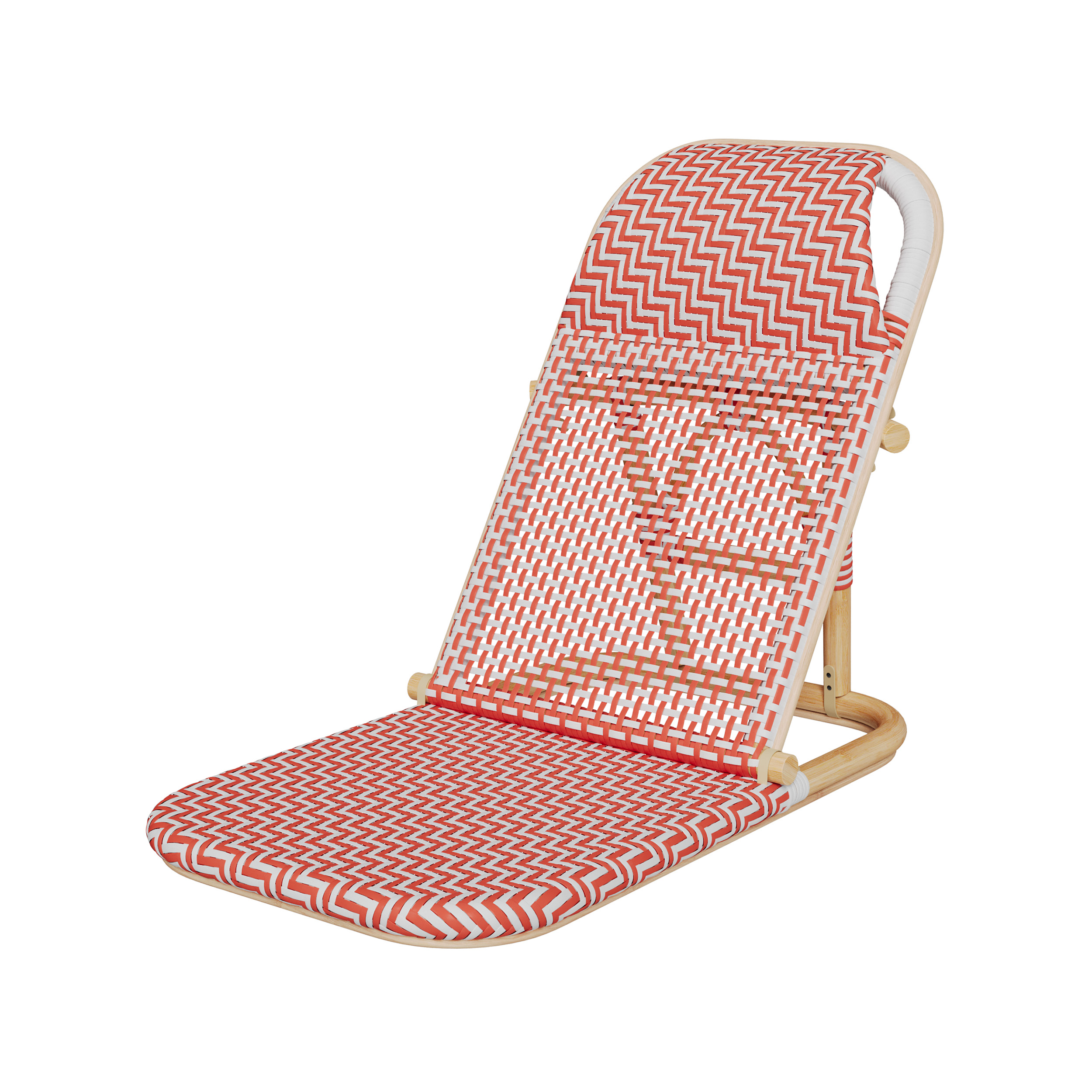chaise de plage terracotta pliable en tissage synthétique