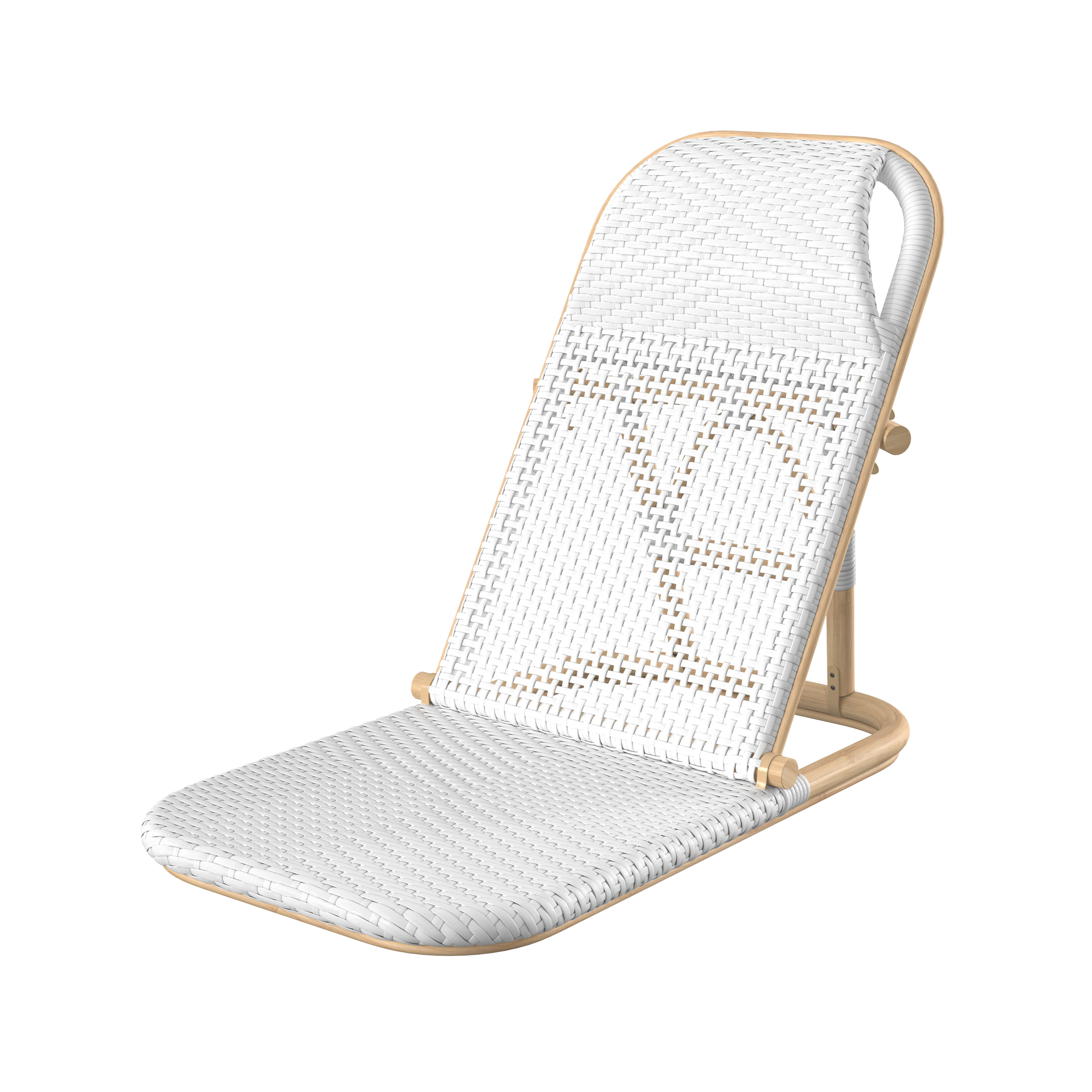 chaise de plage blanche pliable en tissage synthétique
