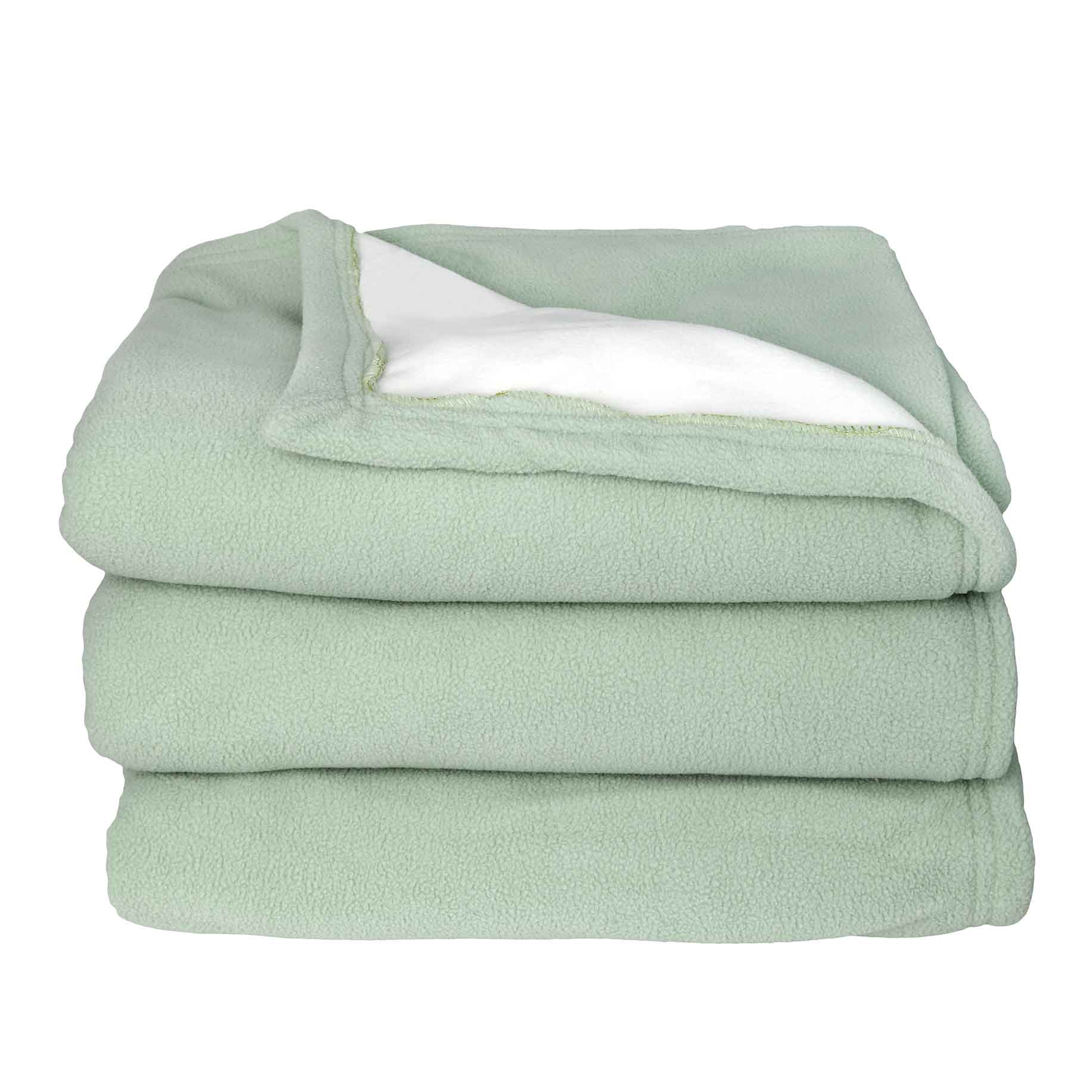 couverture bicolore de luxe polyester tilleul 220 x 240