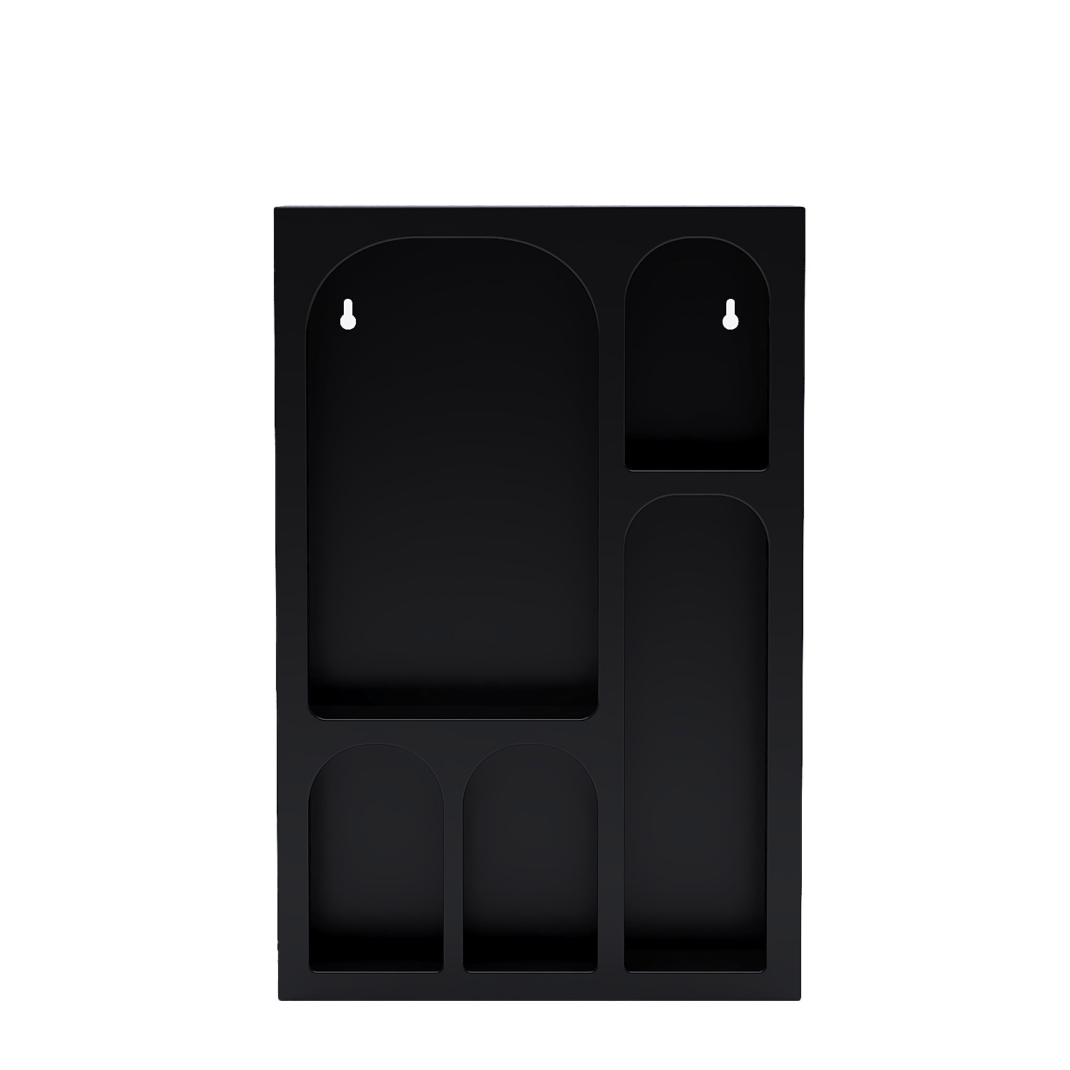 Étagère murale en bois noire 5 niches