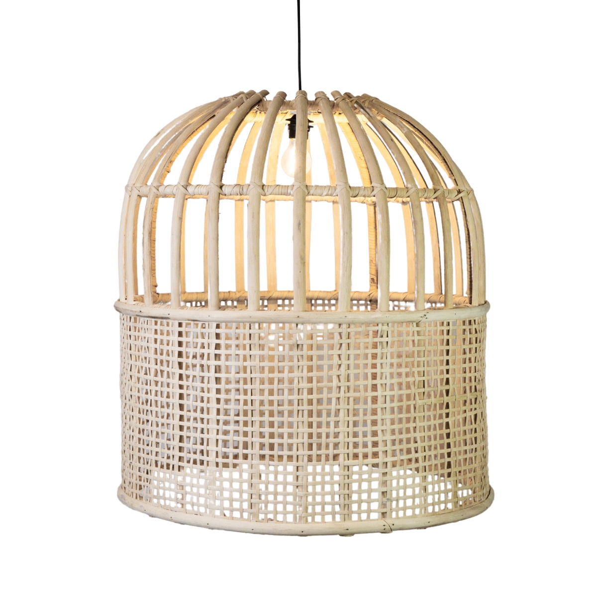 Suspension beige en bois d&rsquo;eucalyptus  90×70