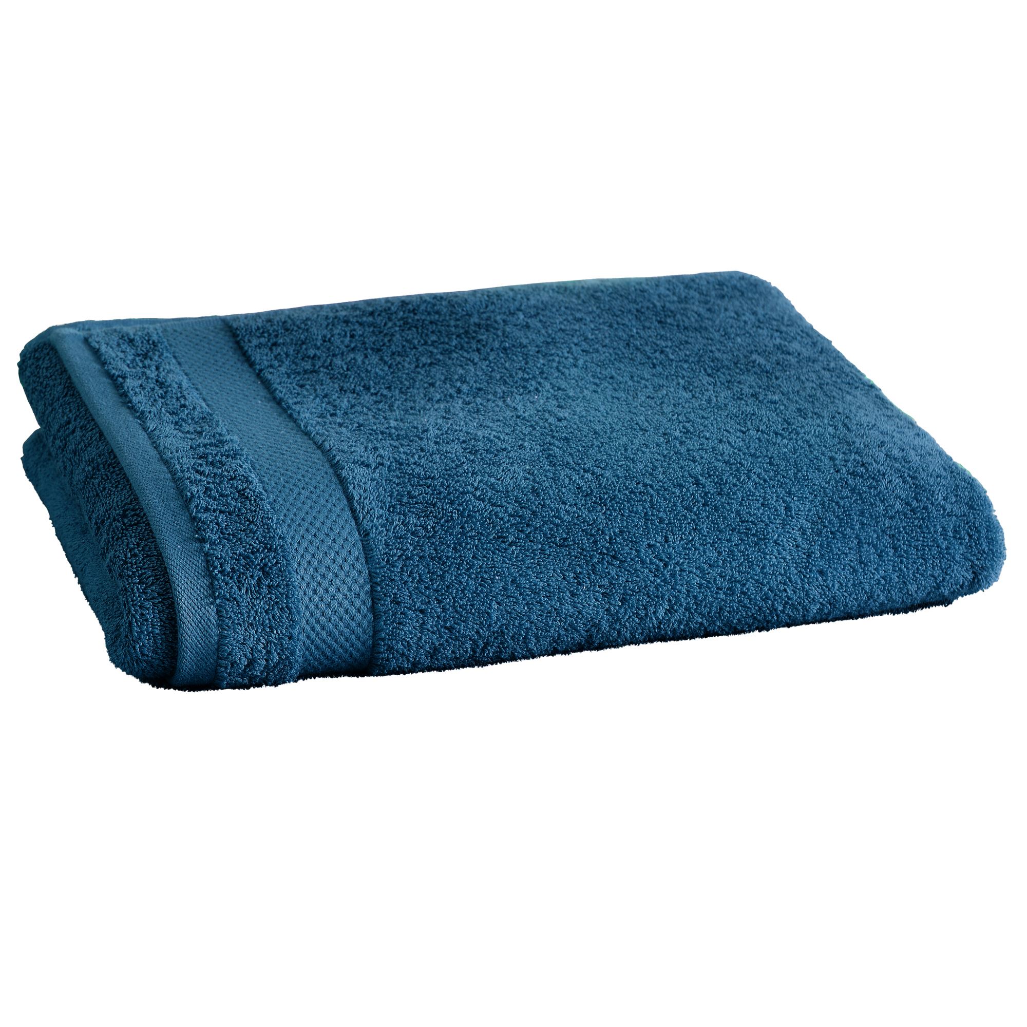 drap de bain 70x140 bleu pacifique en coton 500 g/m²