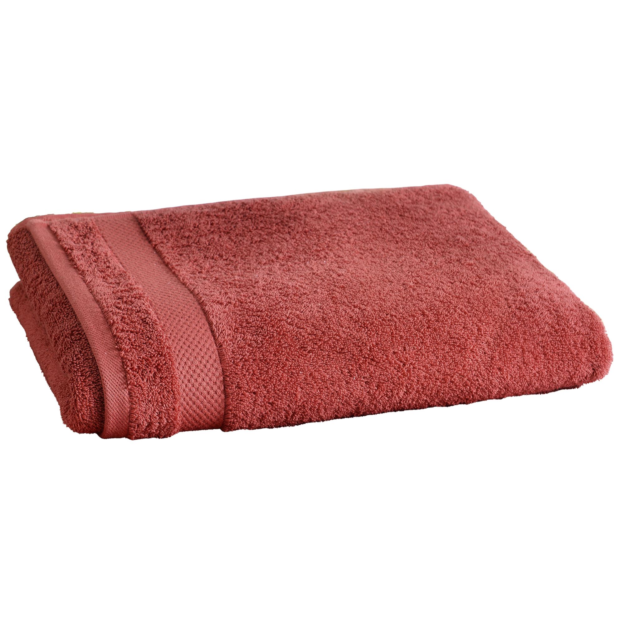 drap de bain 100x150 rouge grenade en coton 500 g/m²